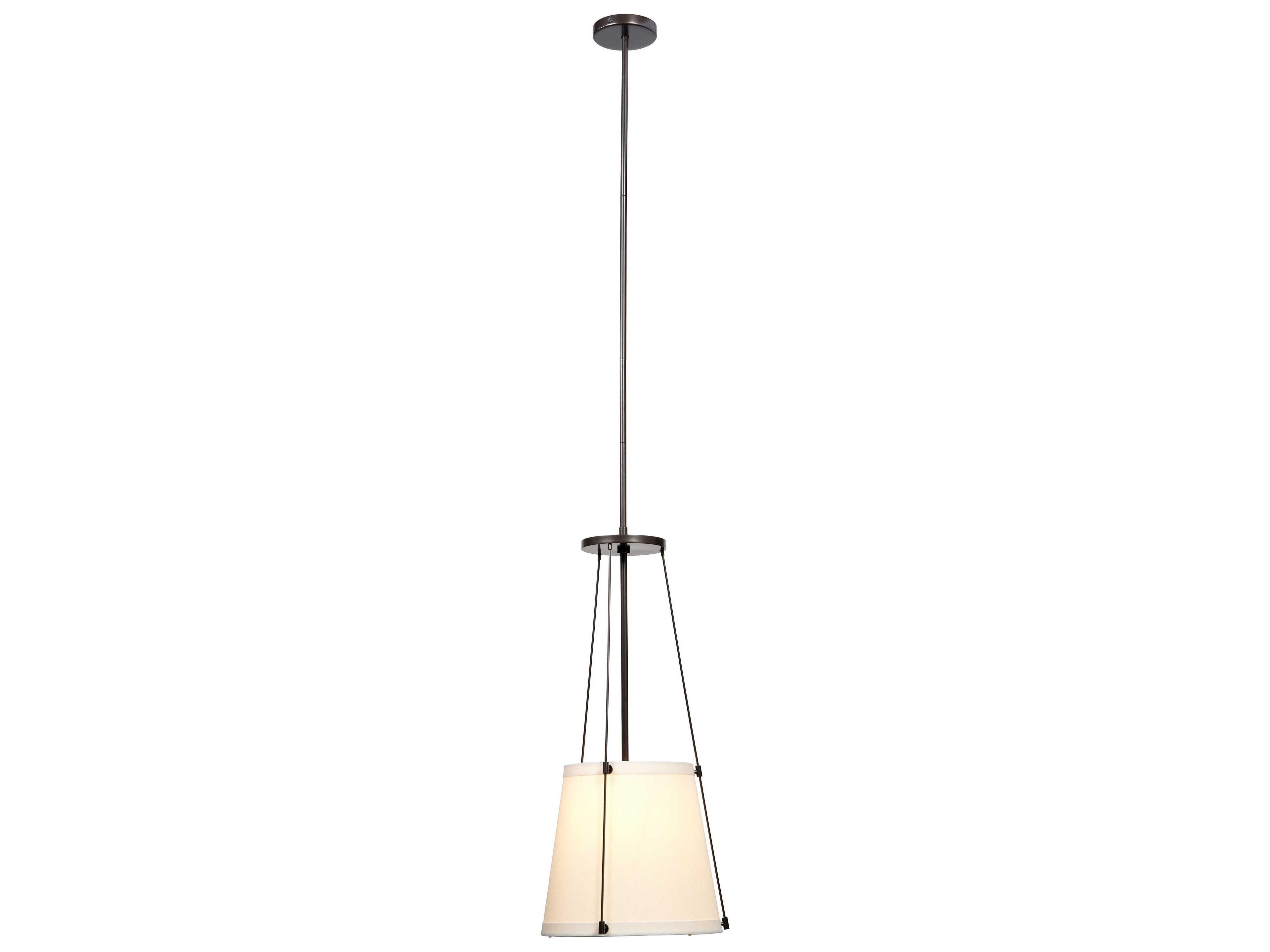 Jamie Young California 1-Light Oil Rubbed Bronze With Off White Linen Dome Mini Pendant