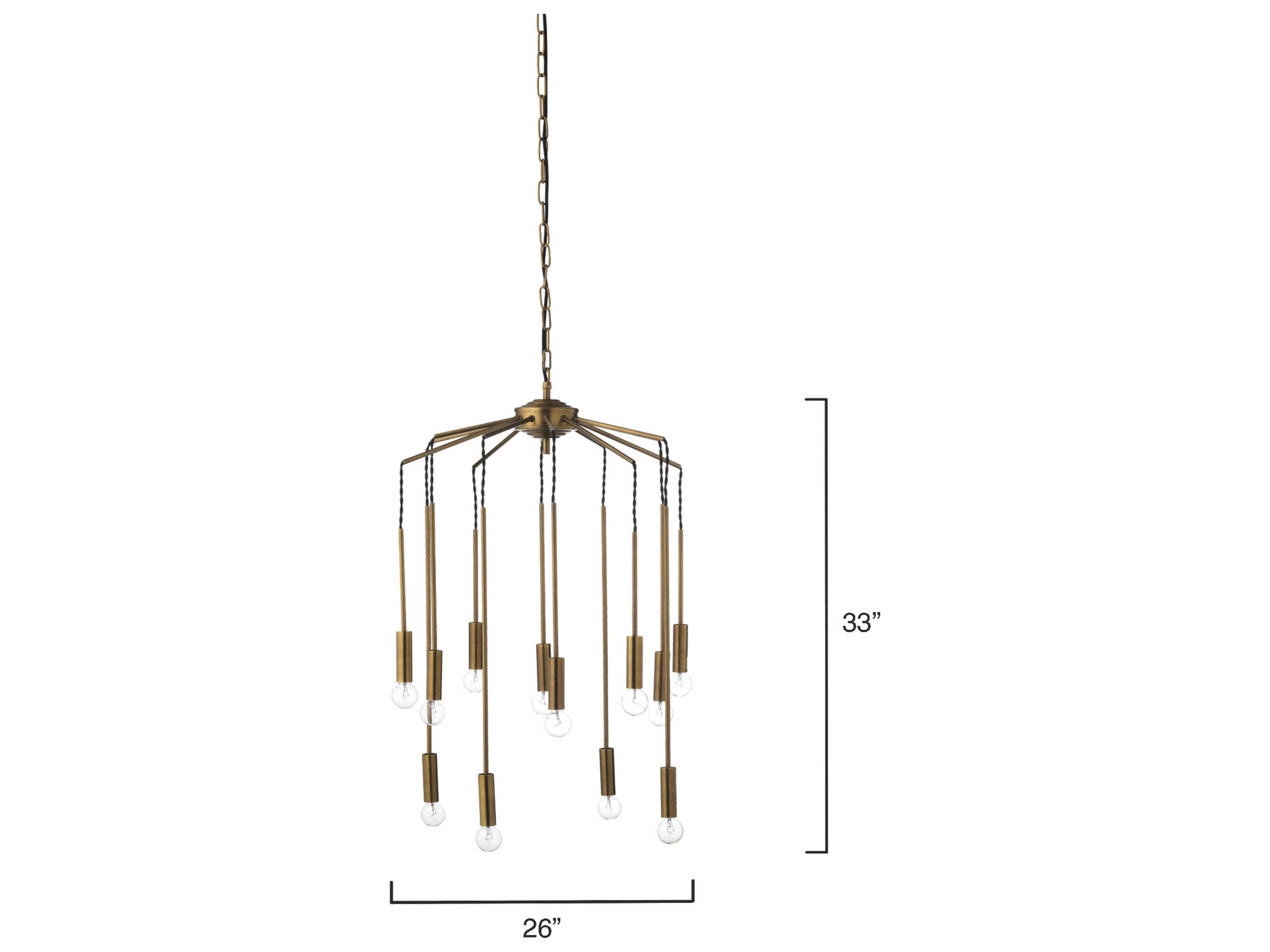 Jamie Young 12-Light Antique Brass Globe Pendant