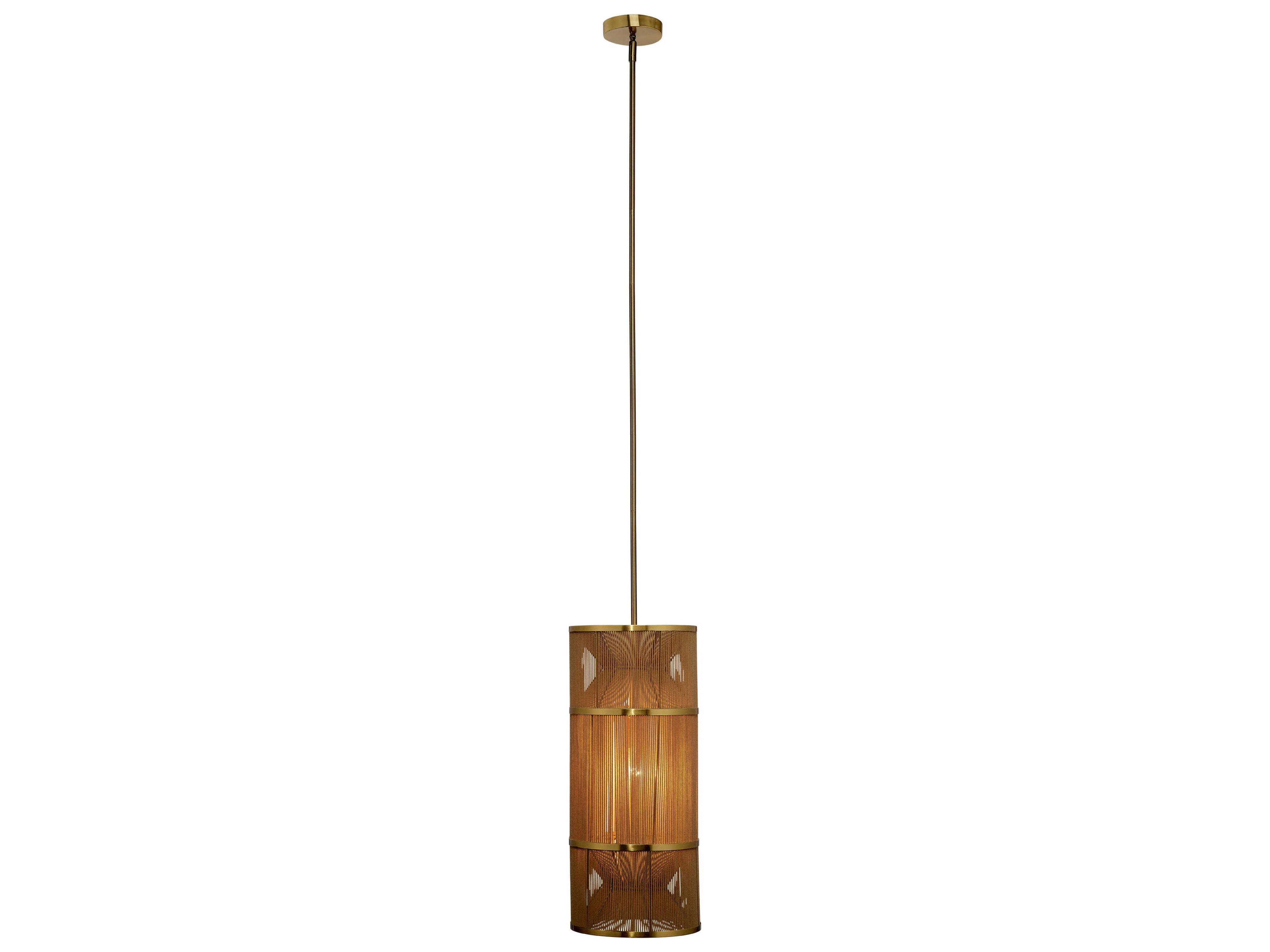 Jamie Young Congruent 1-Light Natural Brown Cylinder Mini Pendant