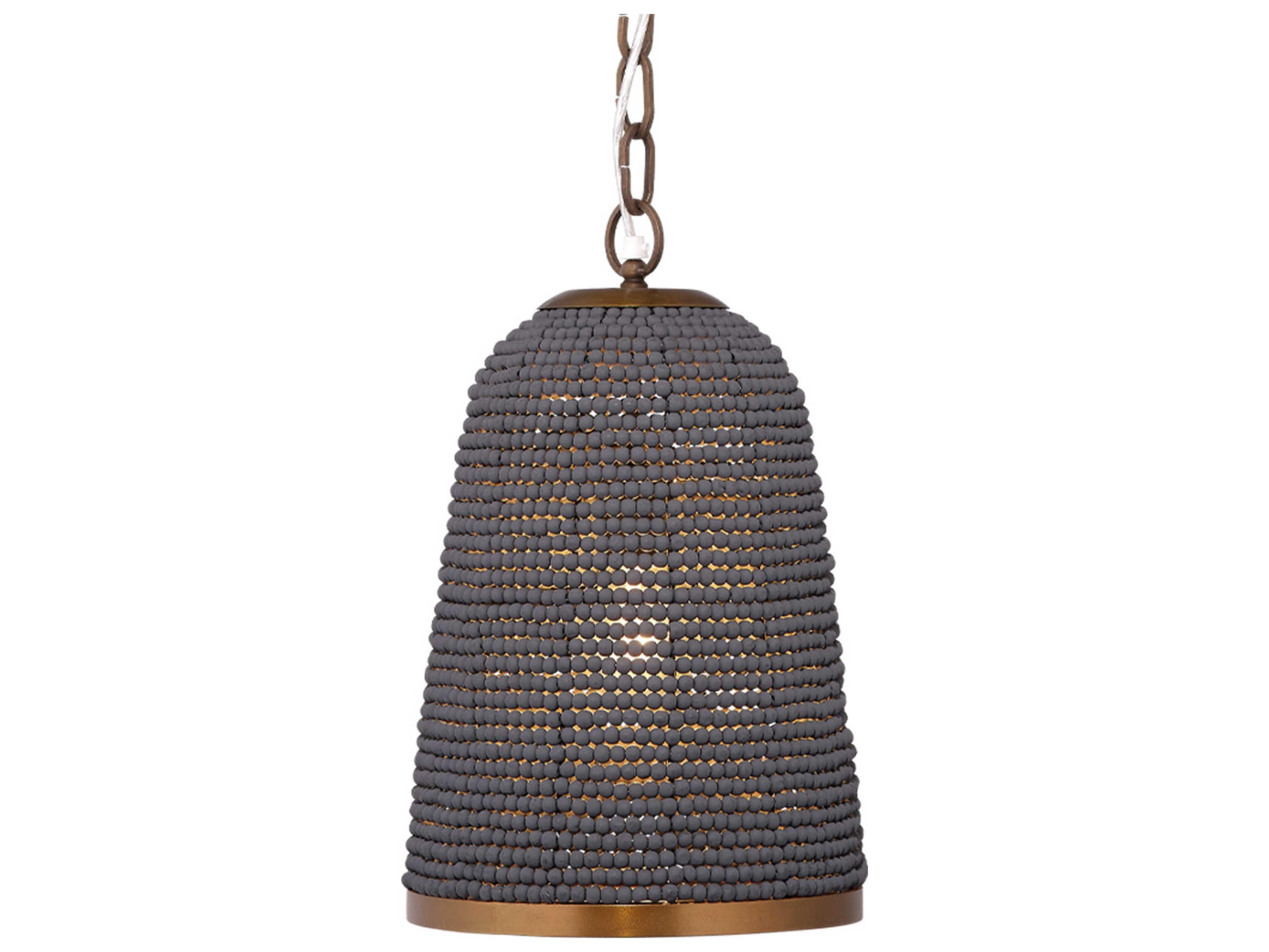 Jamie Young Creekside 1-Light Slate Blue Bell Mini Pendant