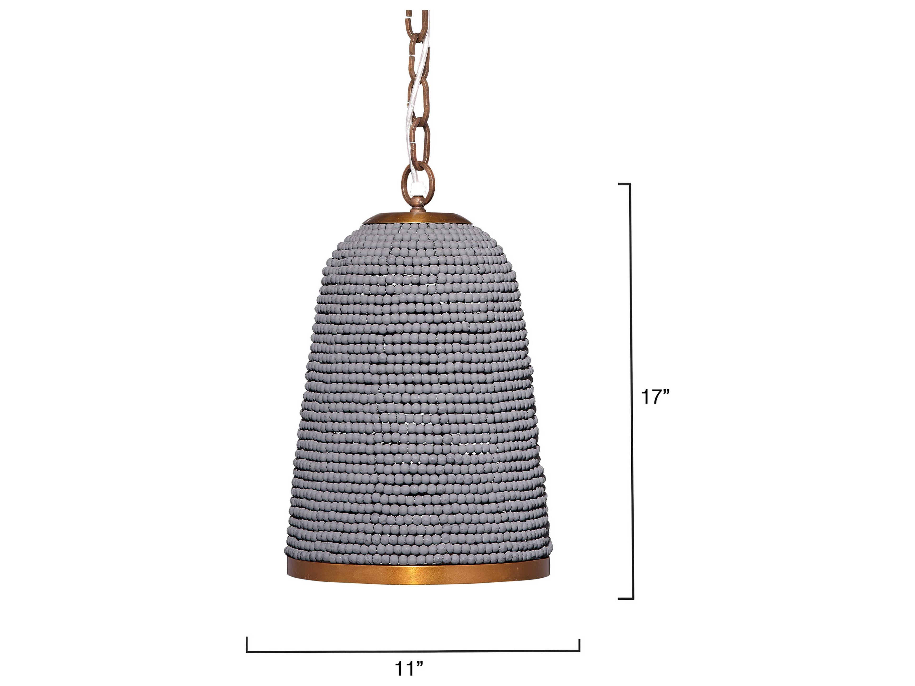 Jamie Young Creekside 1-Light Slate Blue Bell Mini Pendant