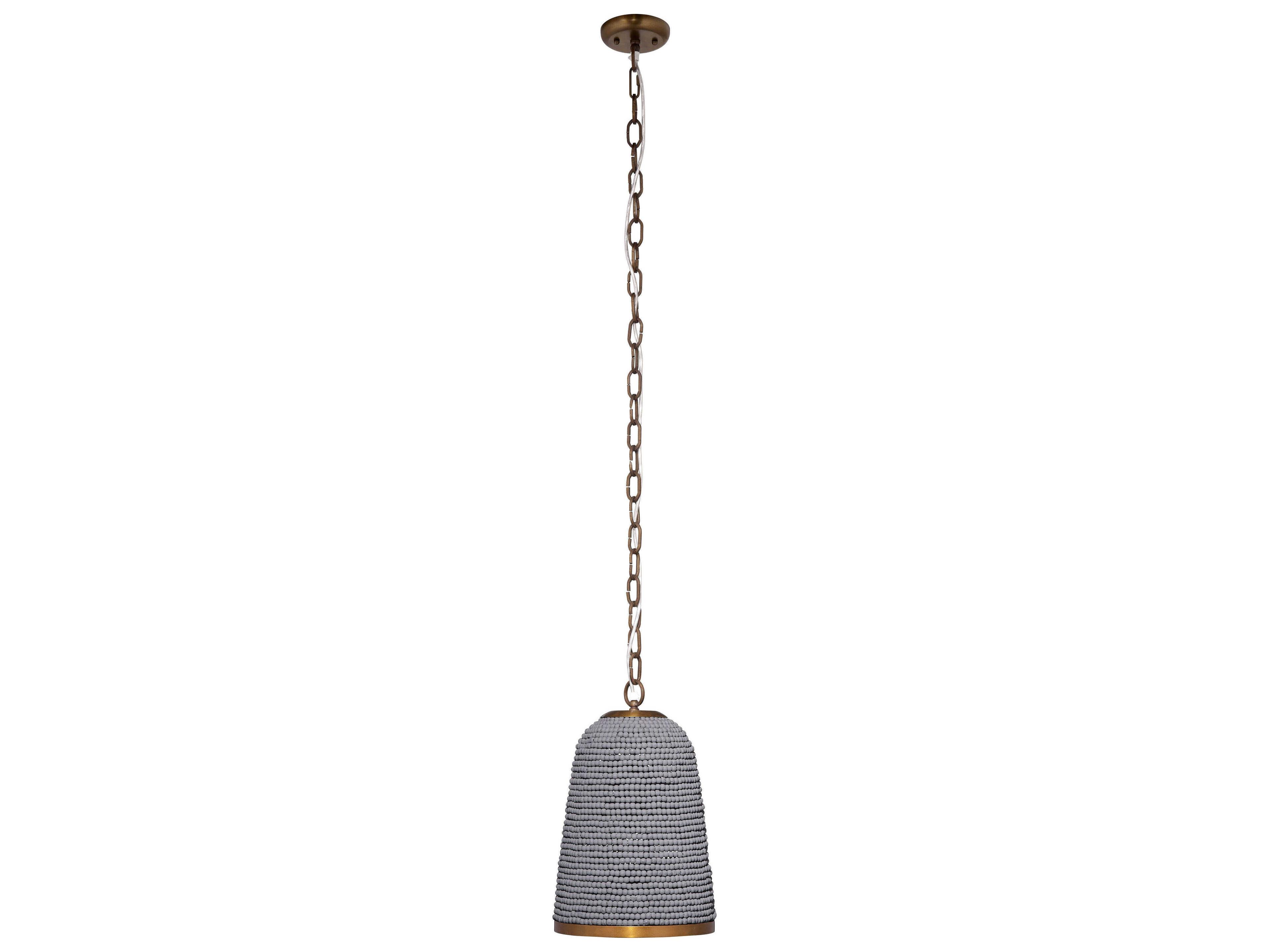 Jamie Young Creekside 1-Light Slate Blue Bell Mini Pendant
