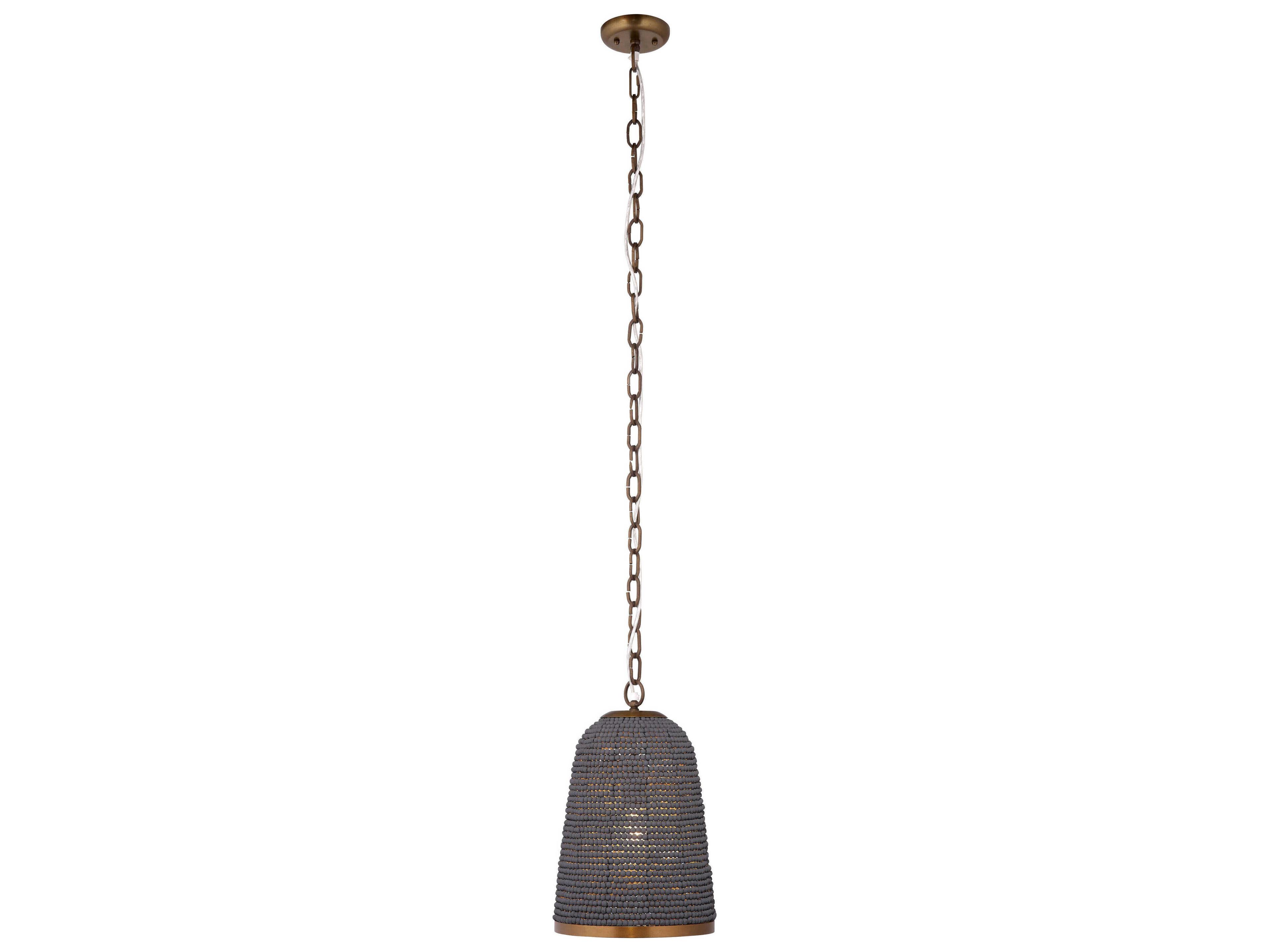 Jamie Young Creekside 1-Light Slate Blue Bell Mini Pendant