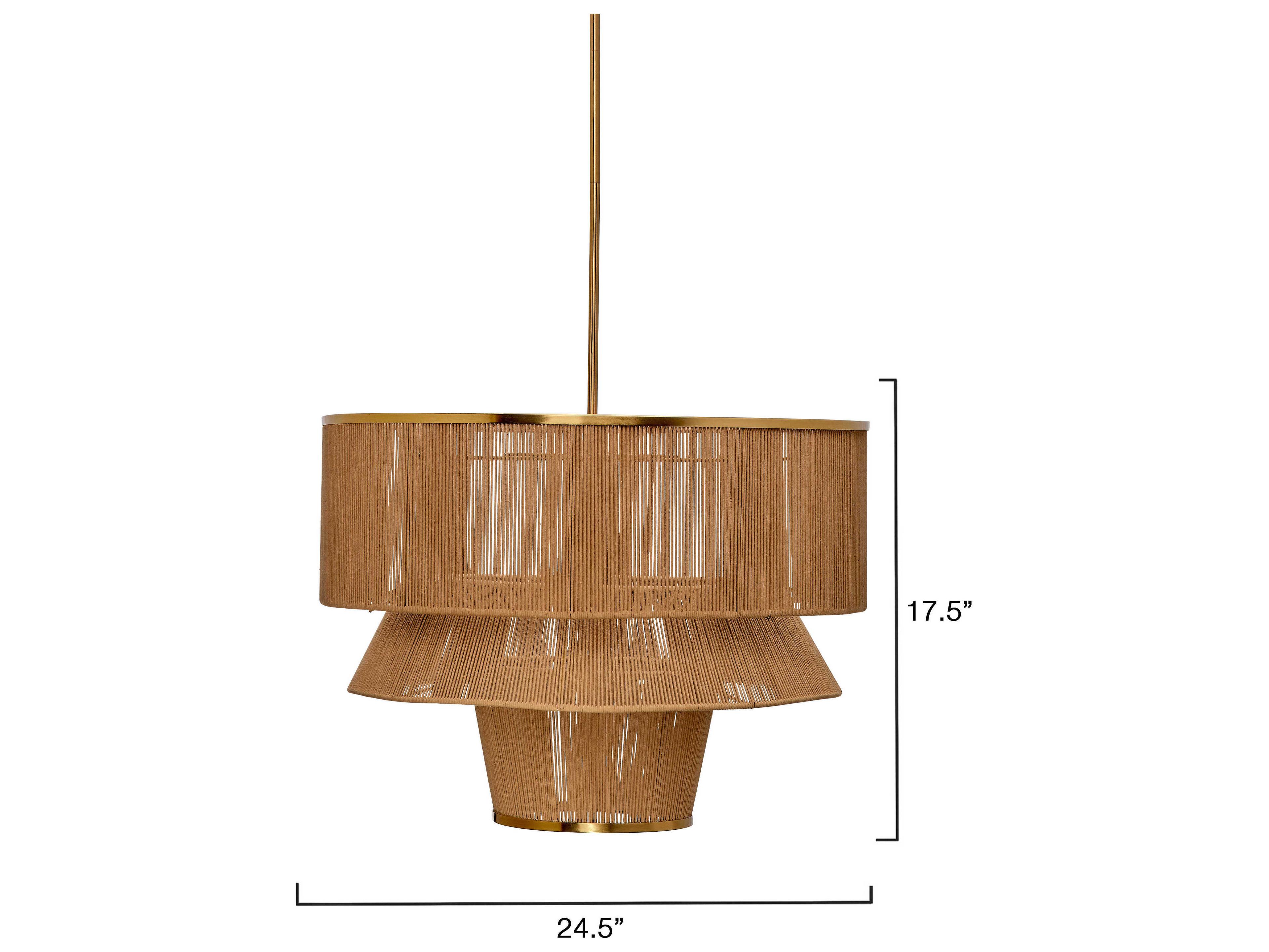 Jamie Young Dimension 1-Light Natural Antique Brass Brown Pendant