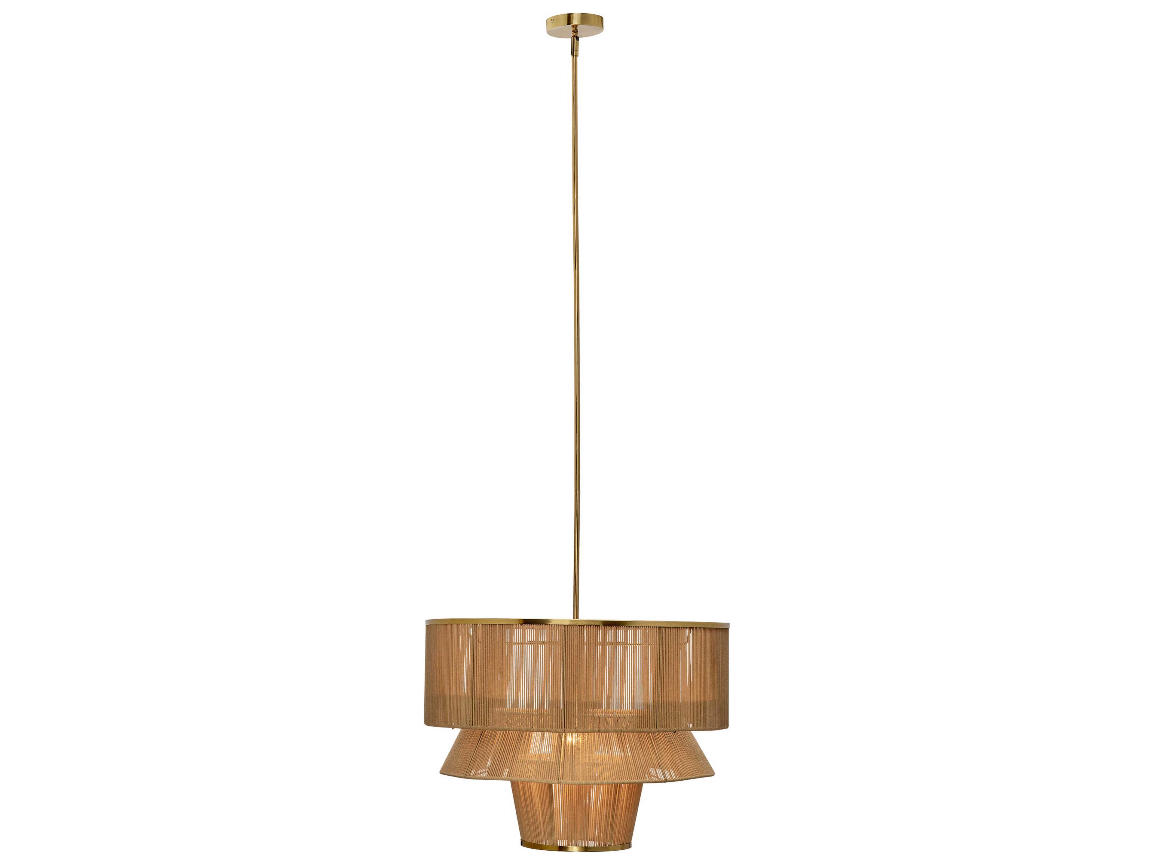 Jamie Young Dimension 1-Light Natural Antique Brass Brown Pendant