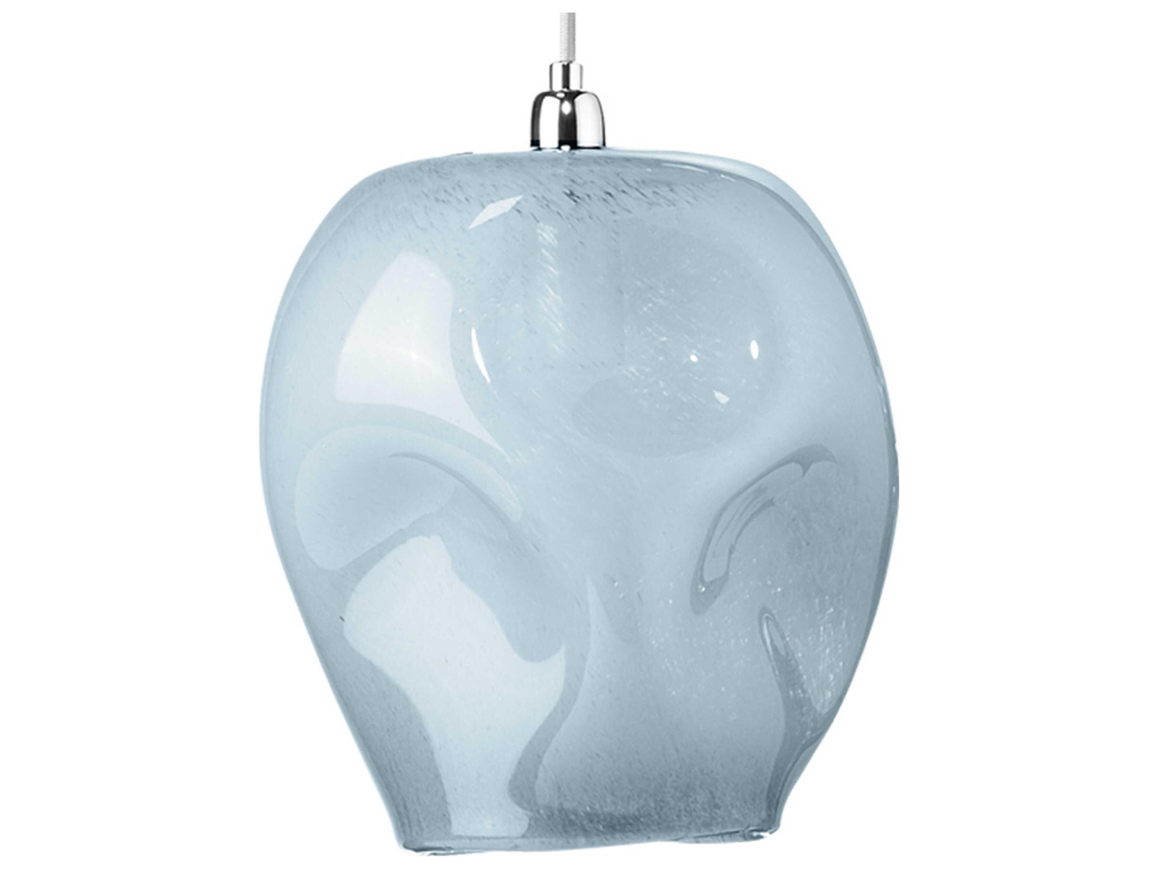 Dimple 1-Light Blue Glass Dome Mini Pendant