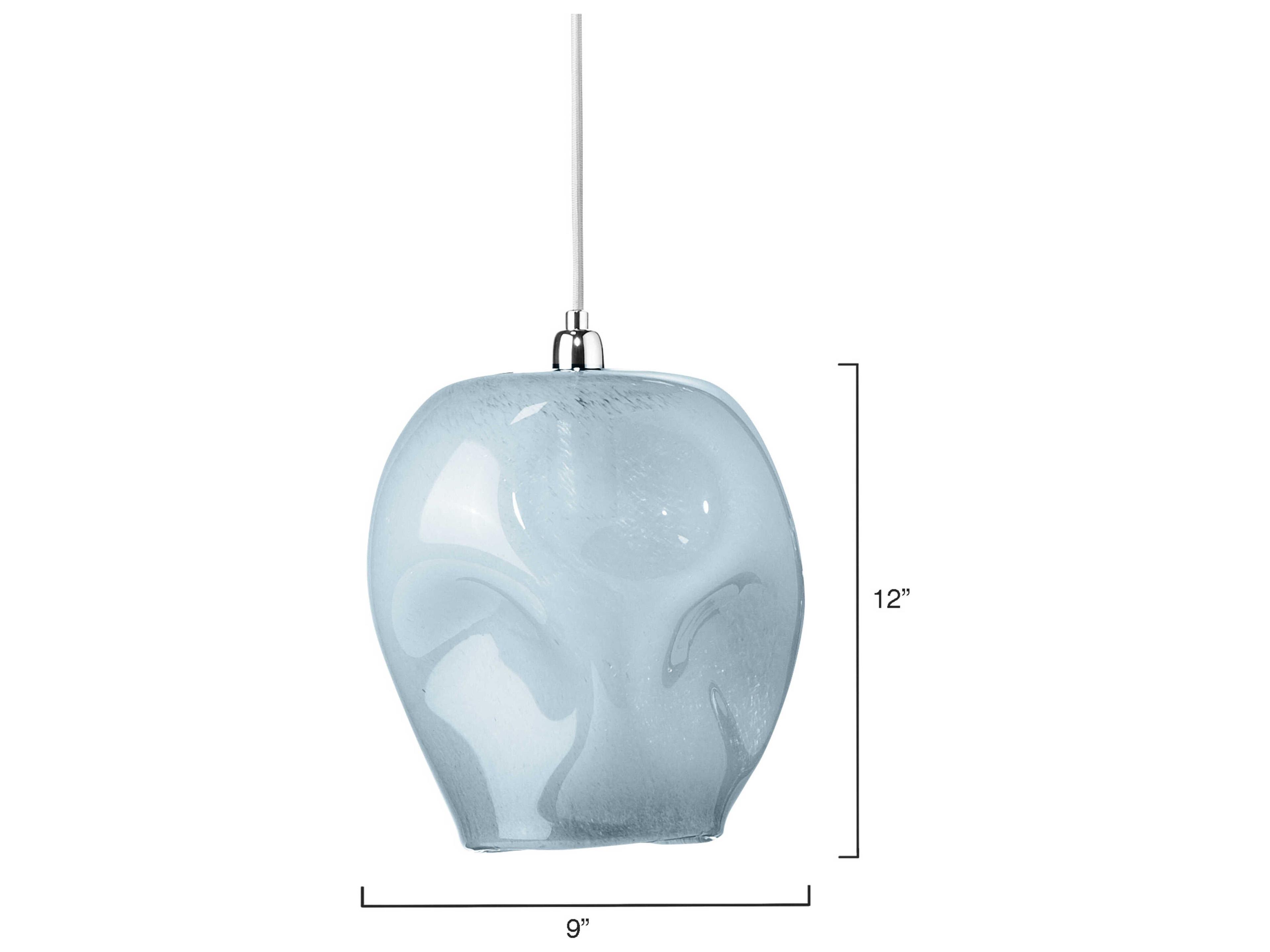 Jamie Young Dimple 1-Light Blue Glass Dome Mini Pendant