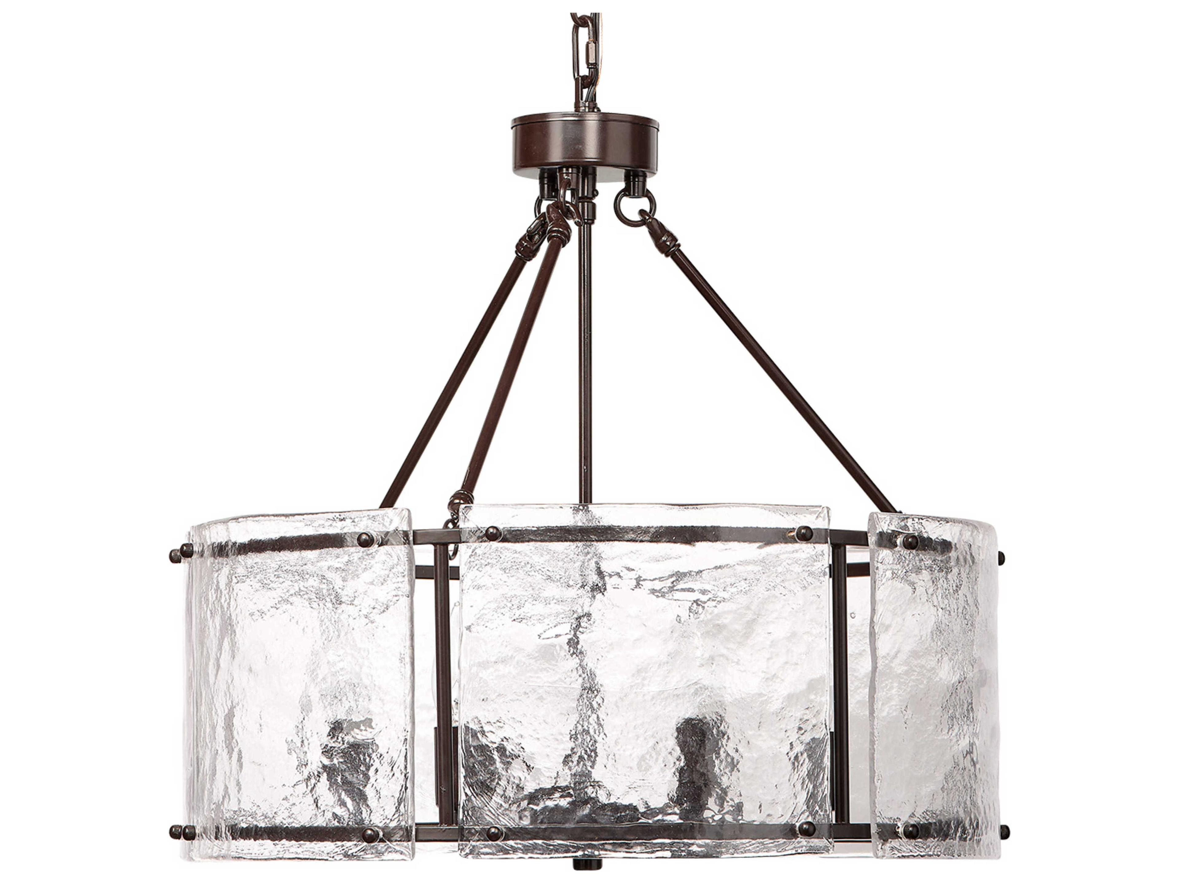 Glenn 6-Light Oil Rubbed Bronze Glass Drum Chandelier