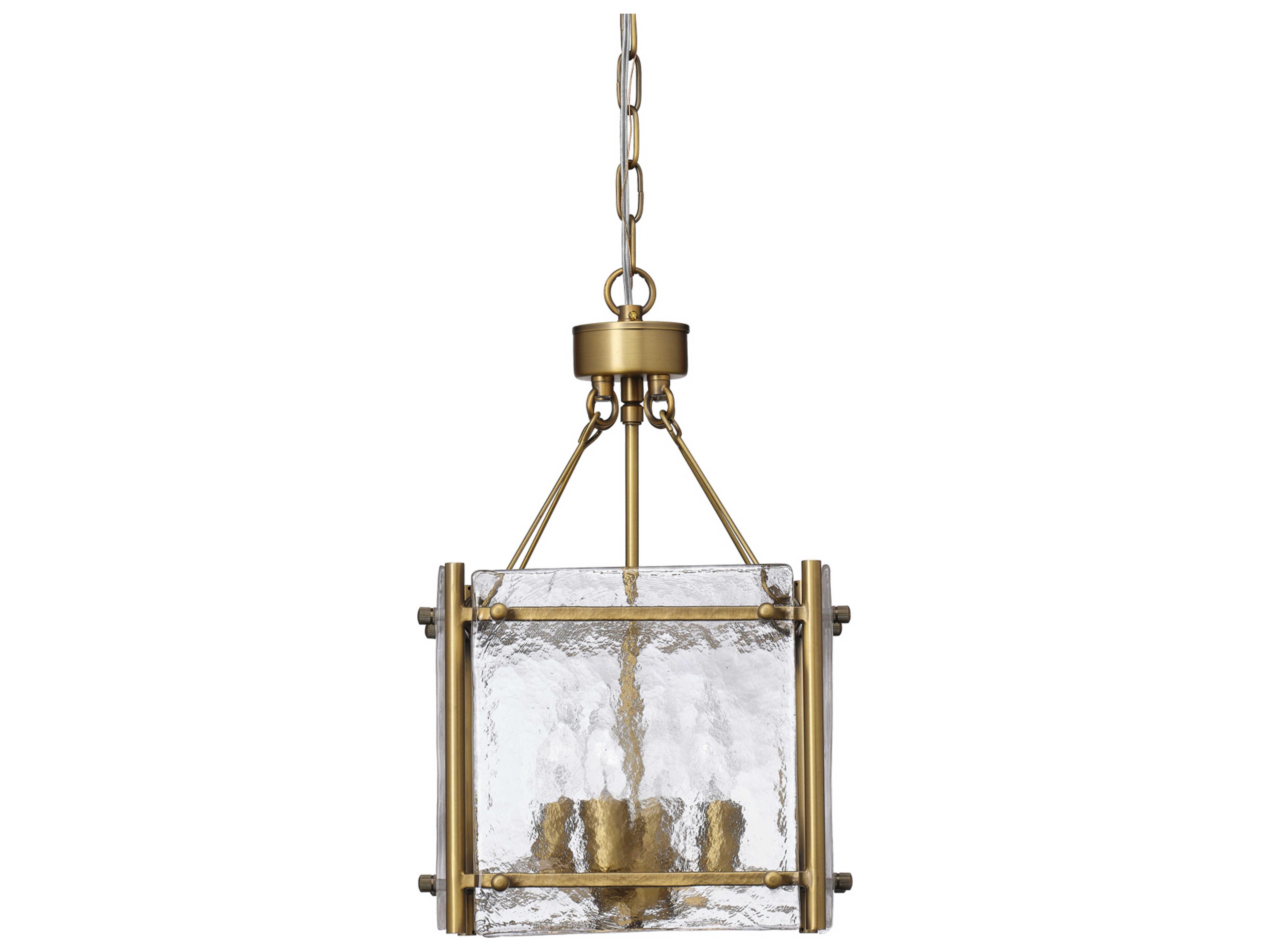 Glenn 4-Light Antique Brass Glass Pendant