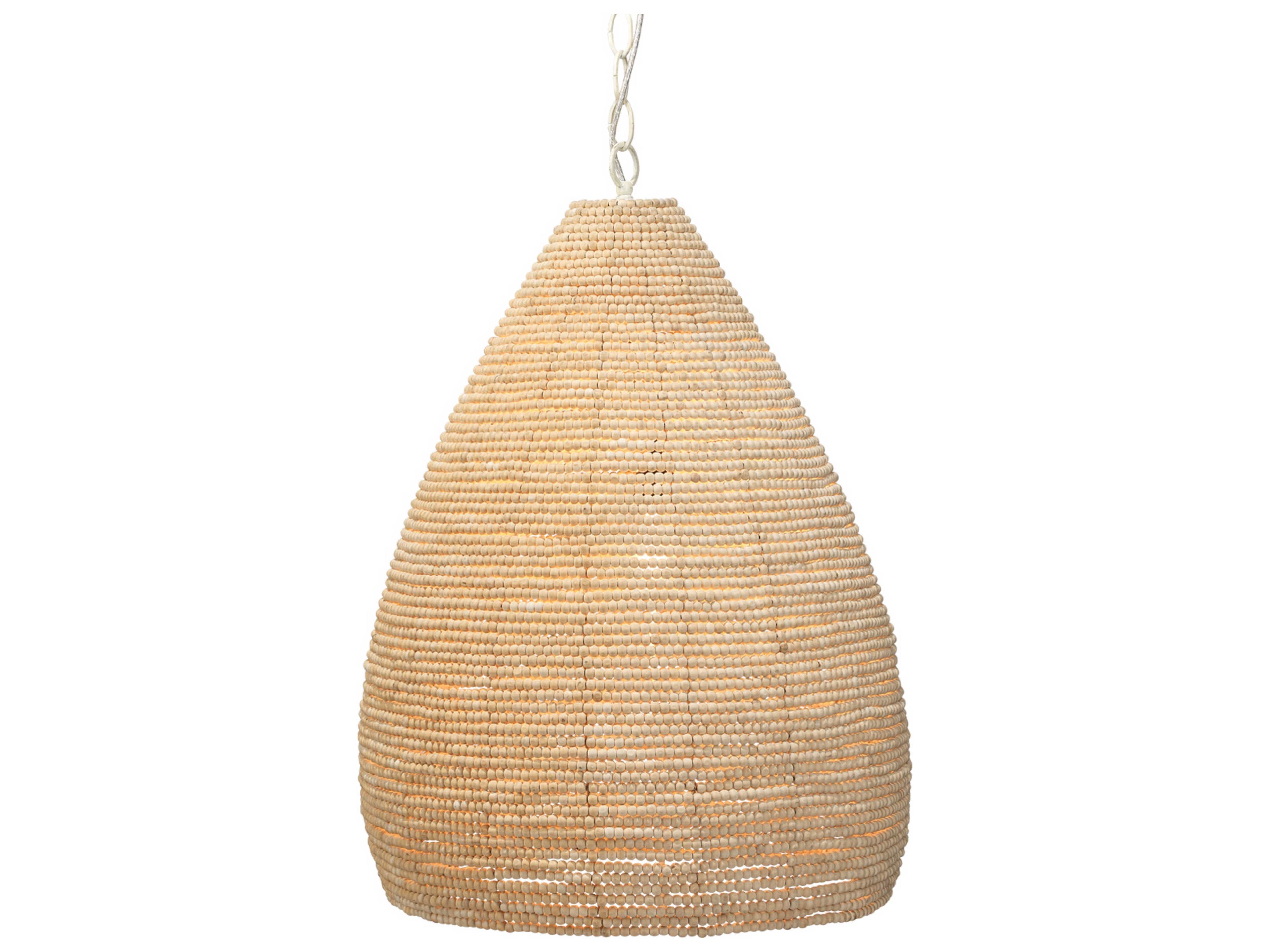 Jamie Young 1-Light Off White Beads Bell Pendant