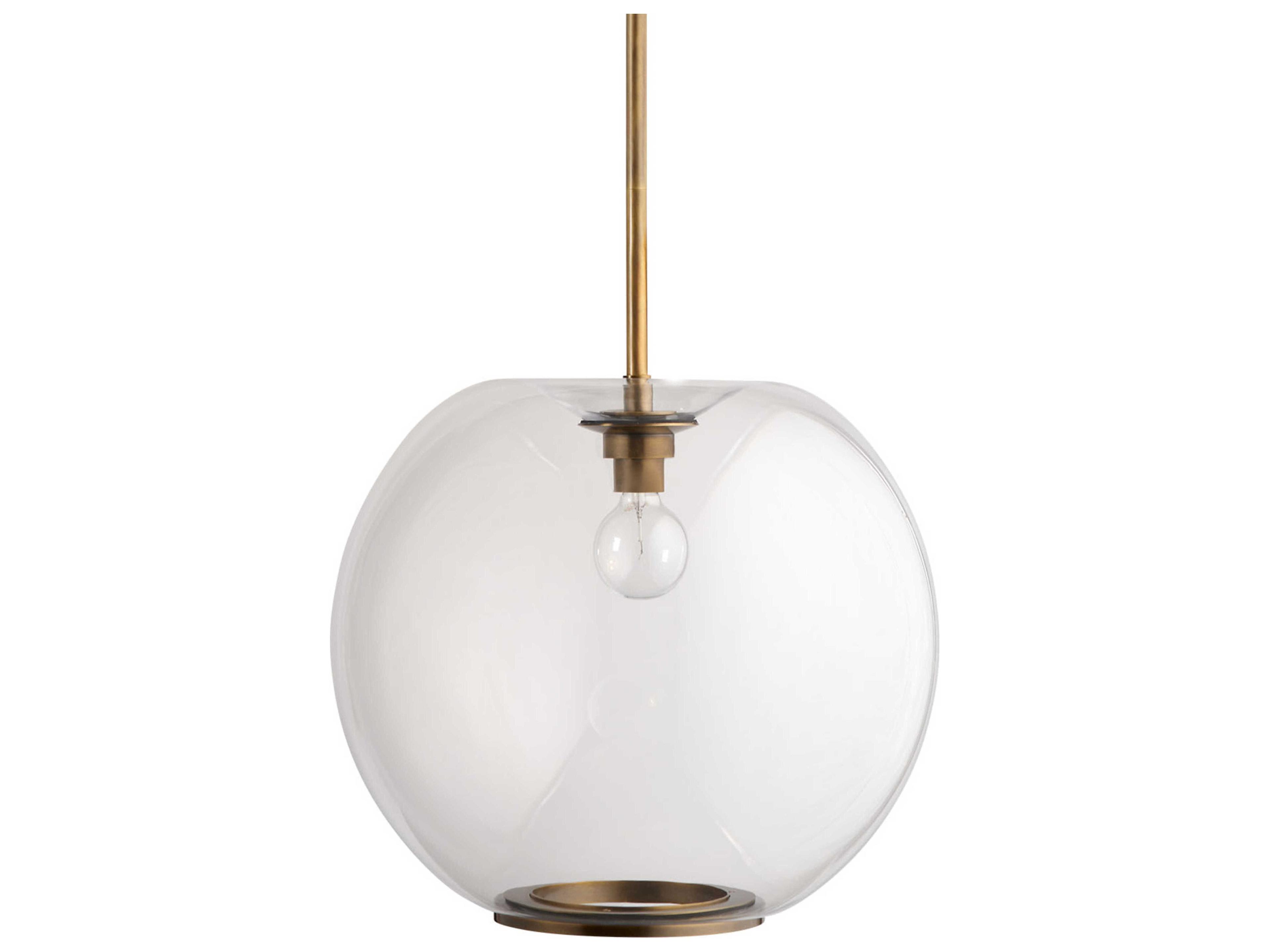 Helium 1-Light Clear Brass Globe Pendant