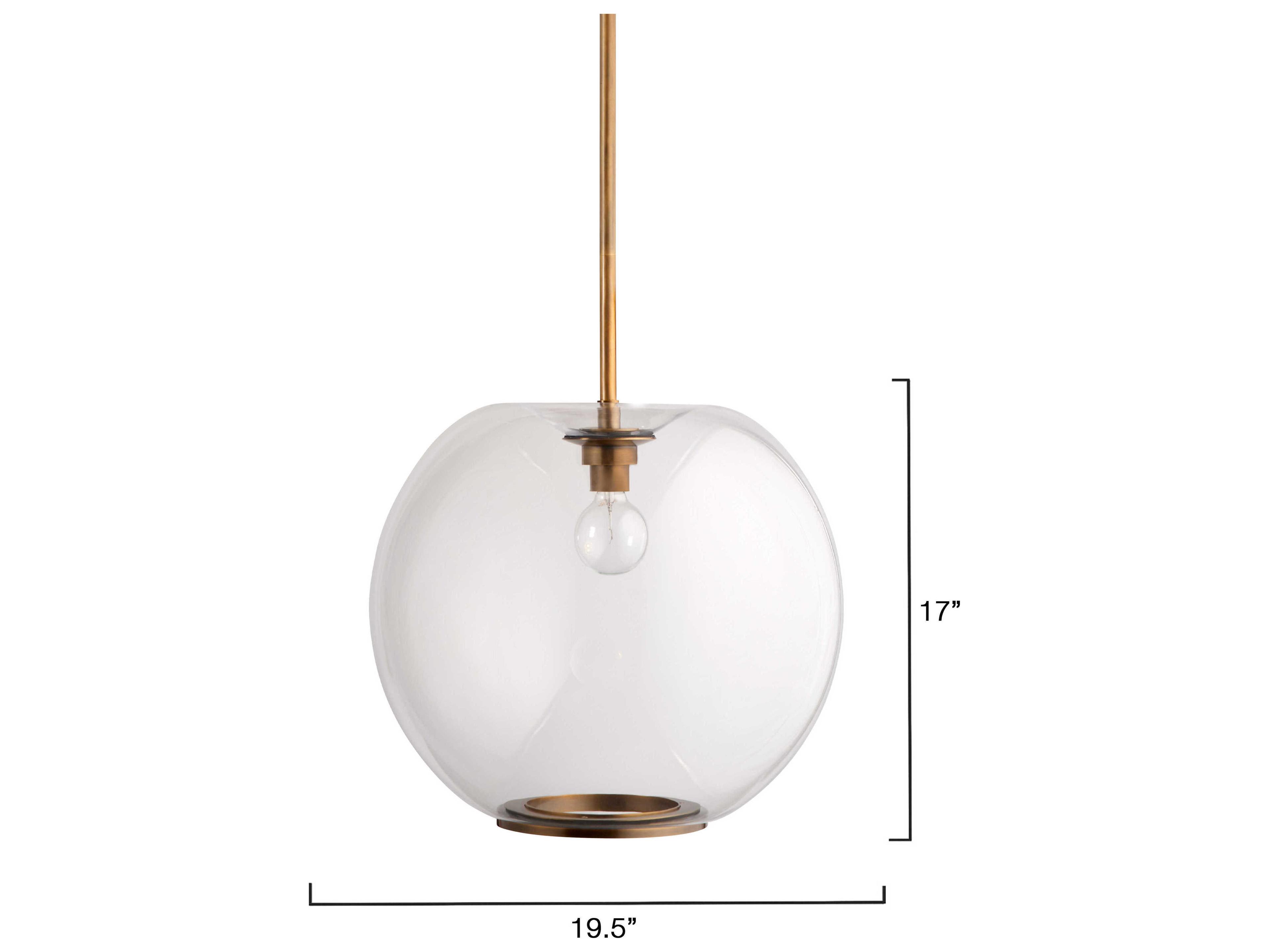 Jamie Young Helium 1-Light Clear Brass Globe Pendant