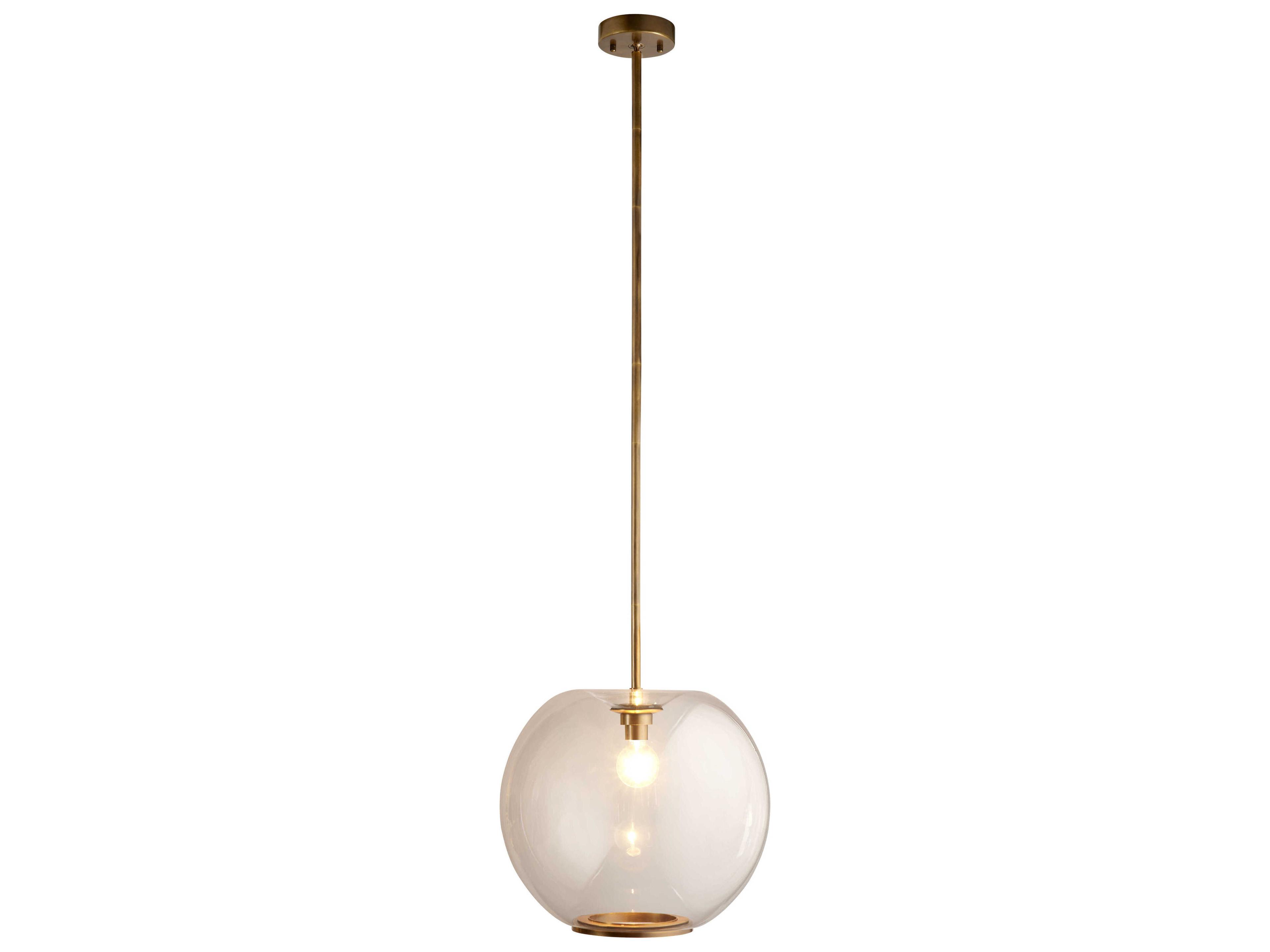 Jamie Young Helium 1-Light Clear Brass Globe Pendant