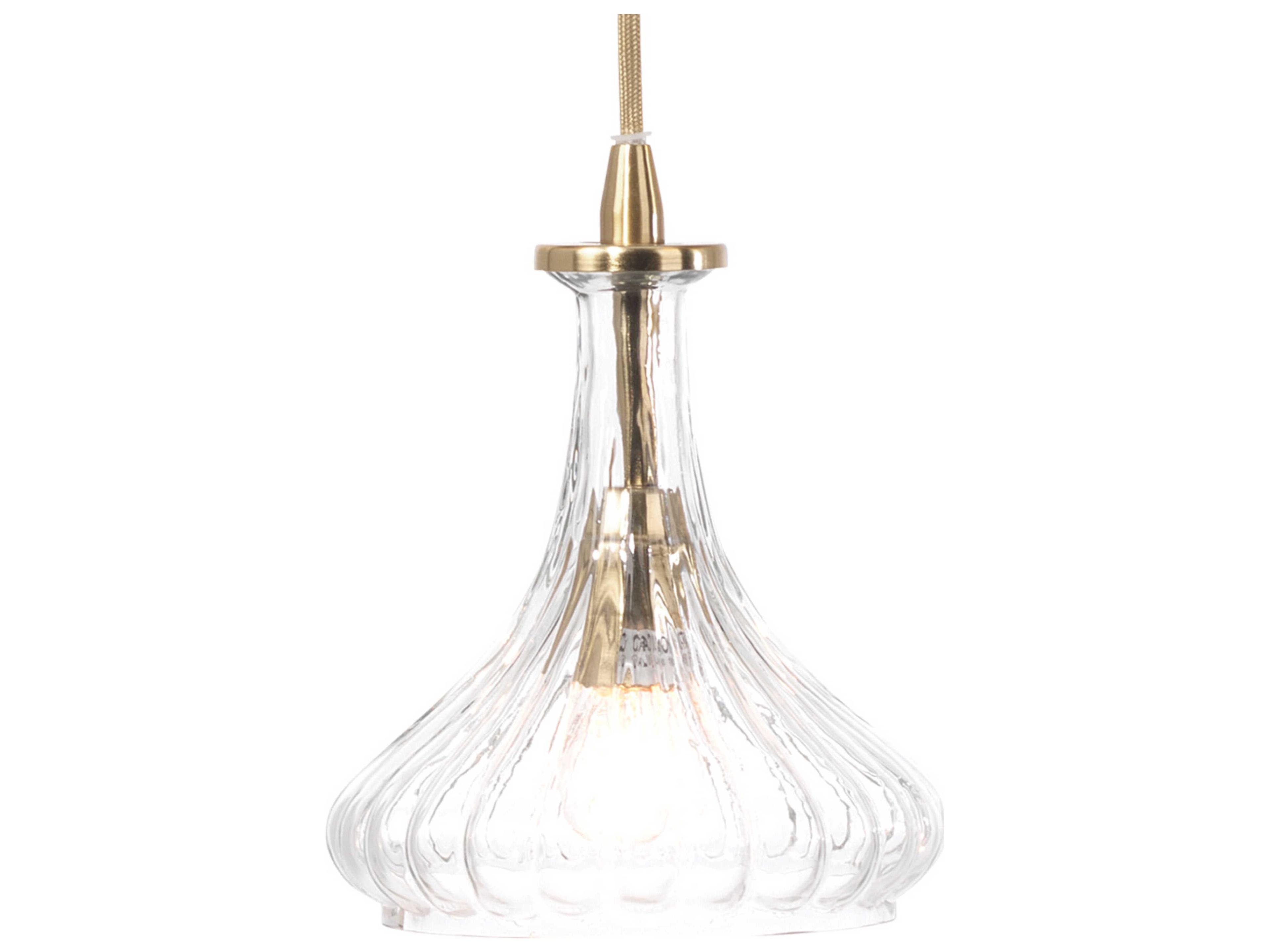 Jamie Young Isabella 1-Light Brass Glass Bell Geometric Mini Pendant