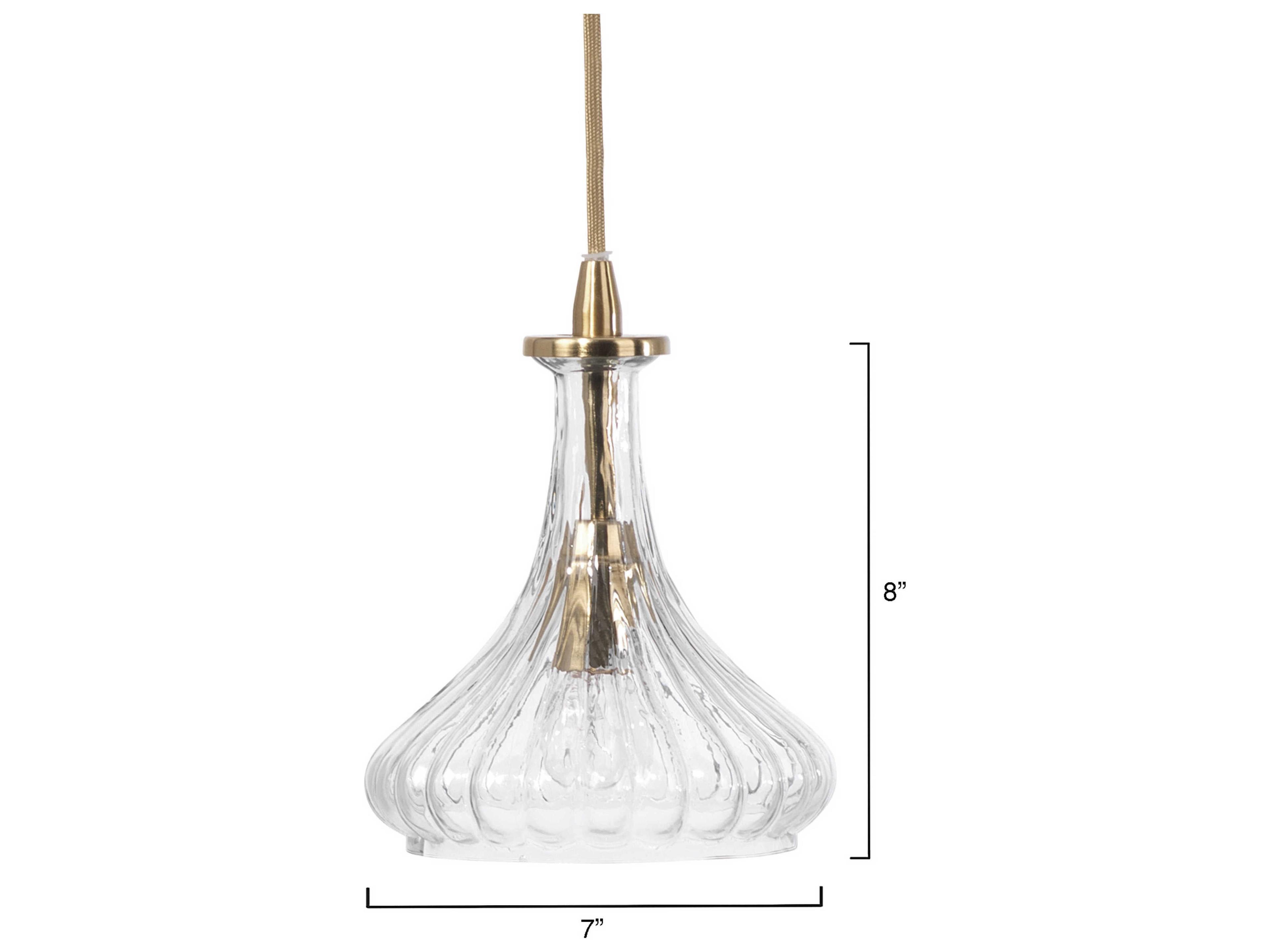 Jamie Young Isabella 1-Light Brass Glass Bell Geometric Mini Pendant