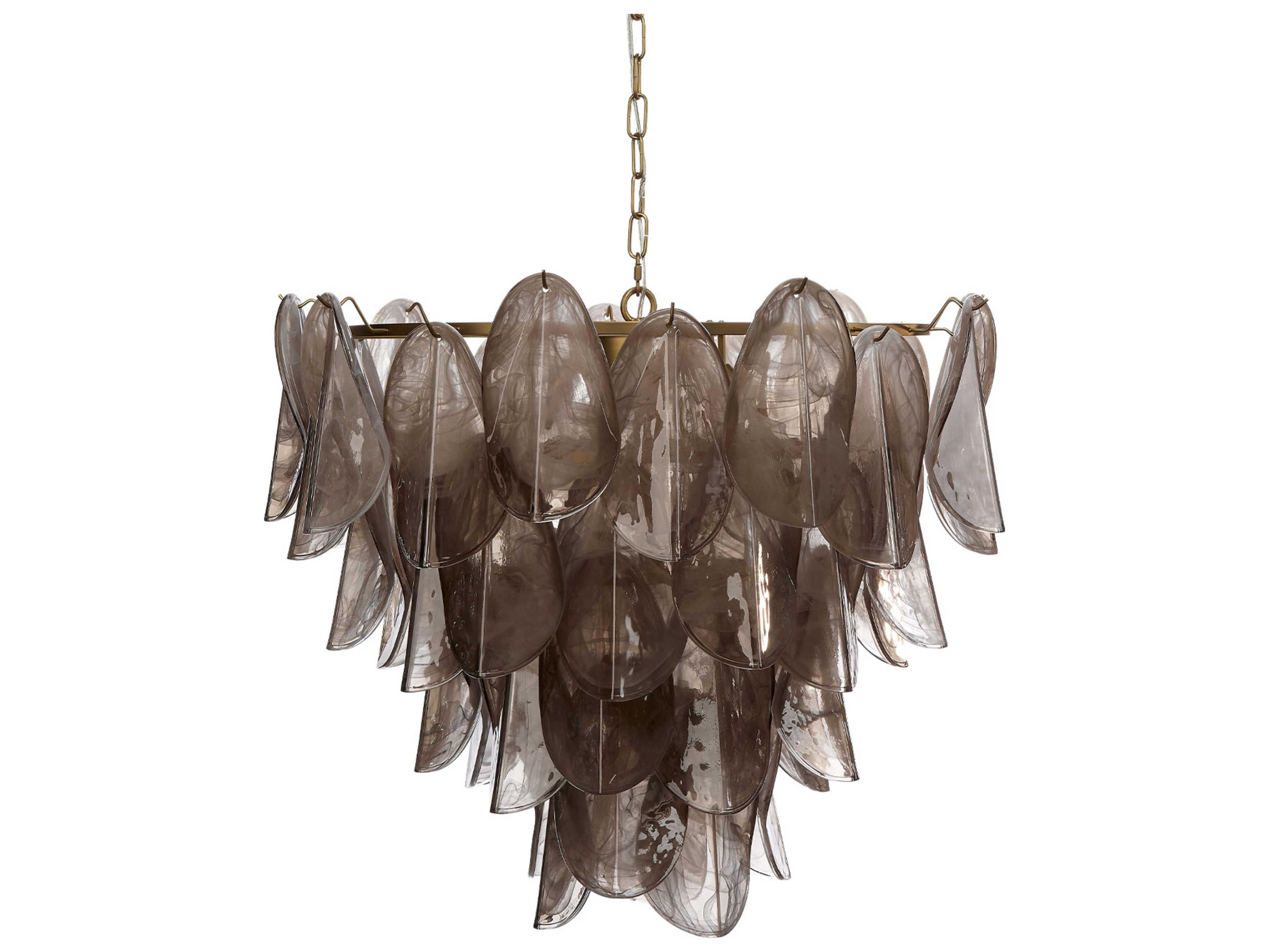 Magnolia 10-Light Smoke Grey Brass Chandelier