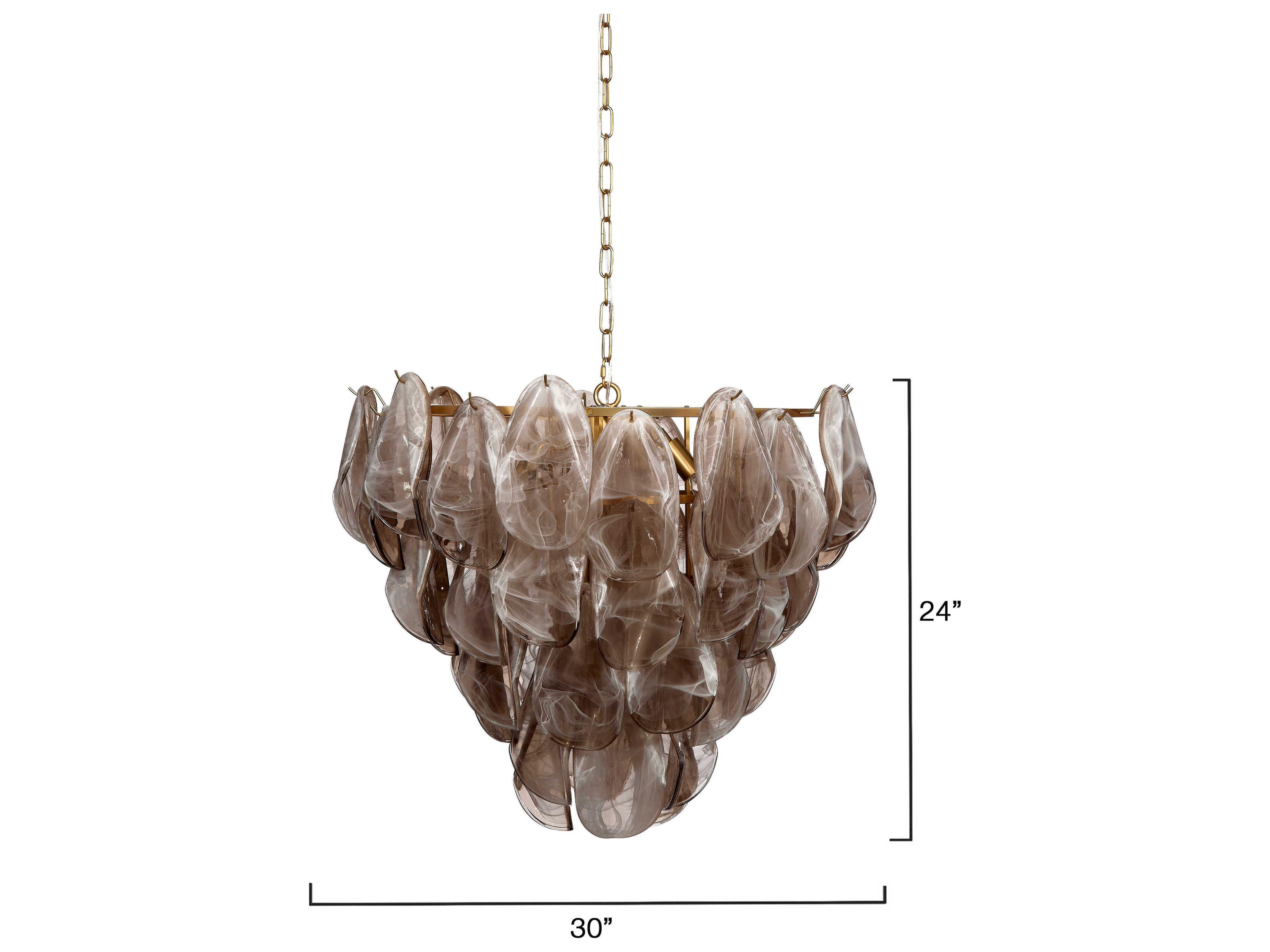 Jamie Young Magnolia 10-Light Smoke Grey Brass Chandelier