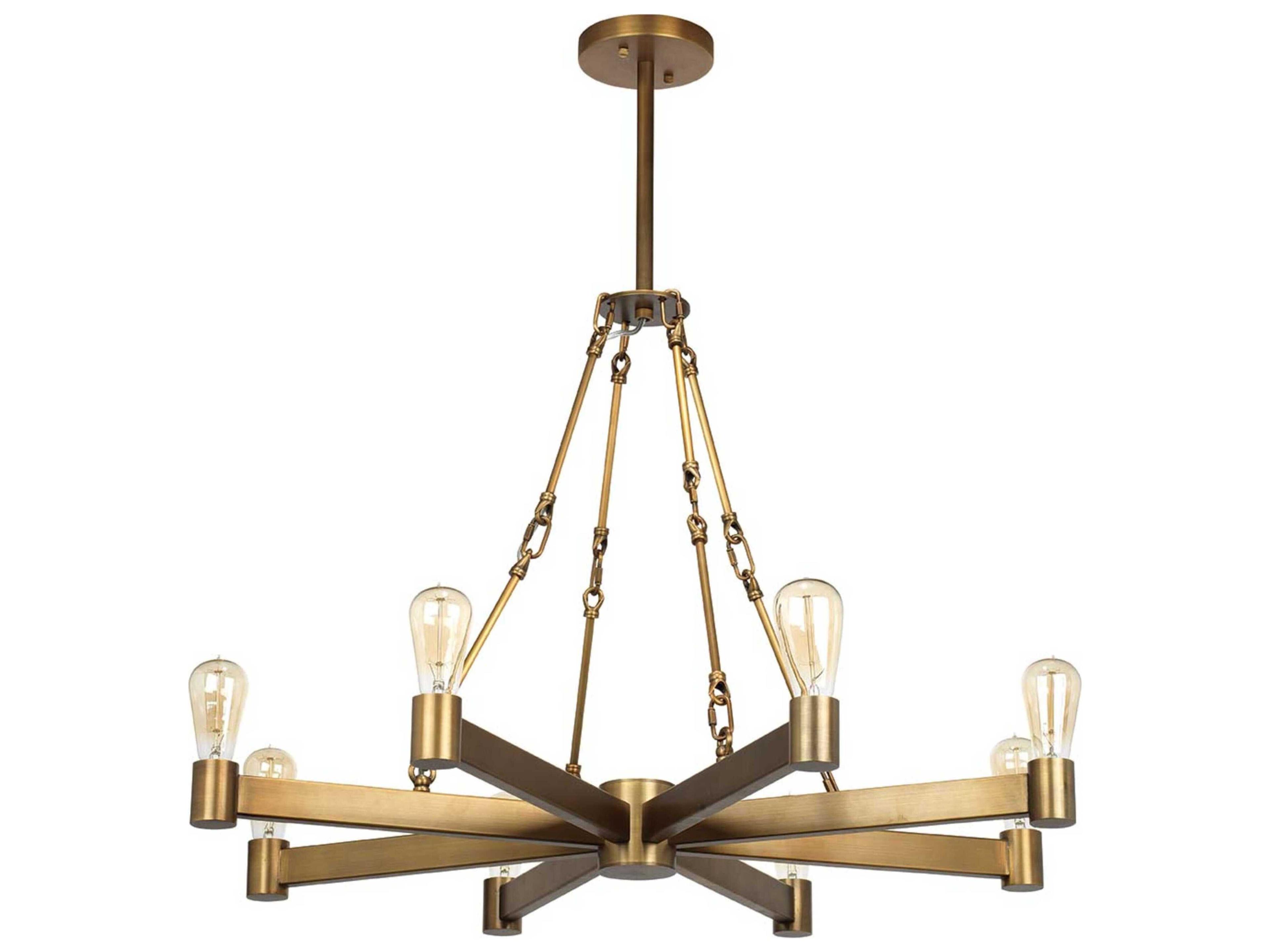 Manchester 8-Light Antique Brass Linear Sputnik Chandelier