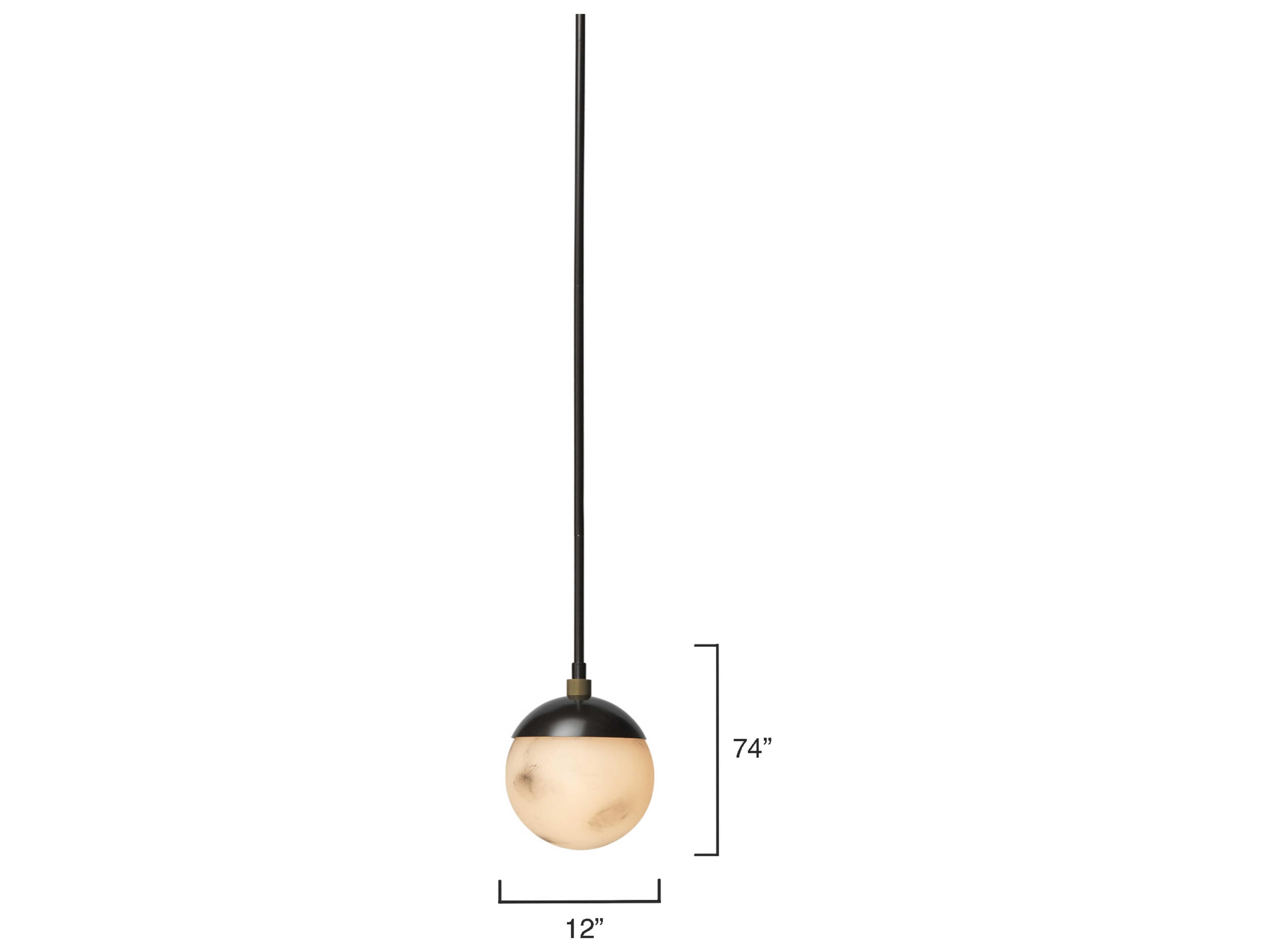 Jamie Young 1-Light Oil Rubbed Bronze Antique Brass LED Globe Mini Pendant