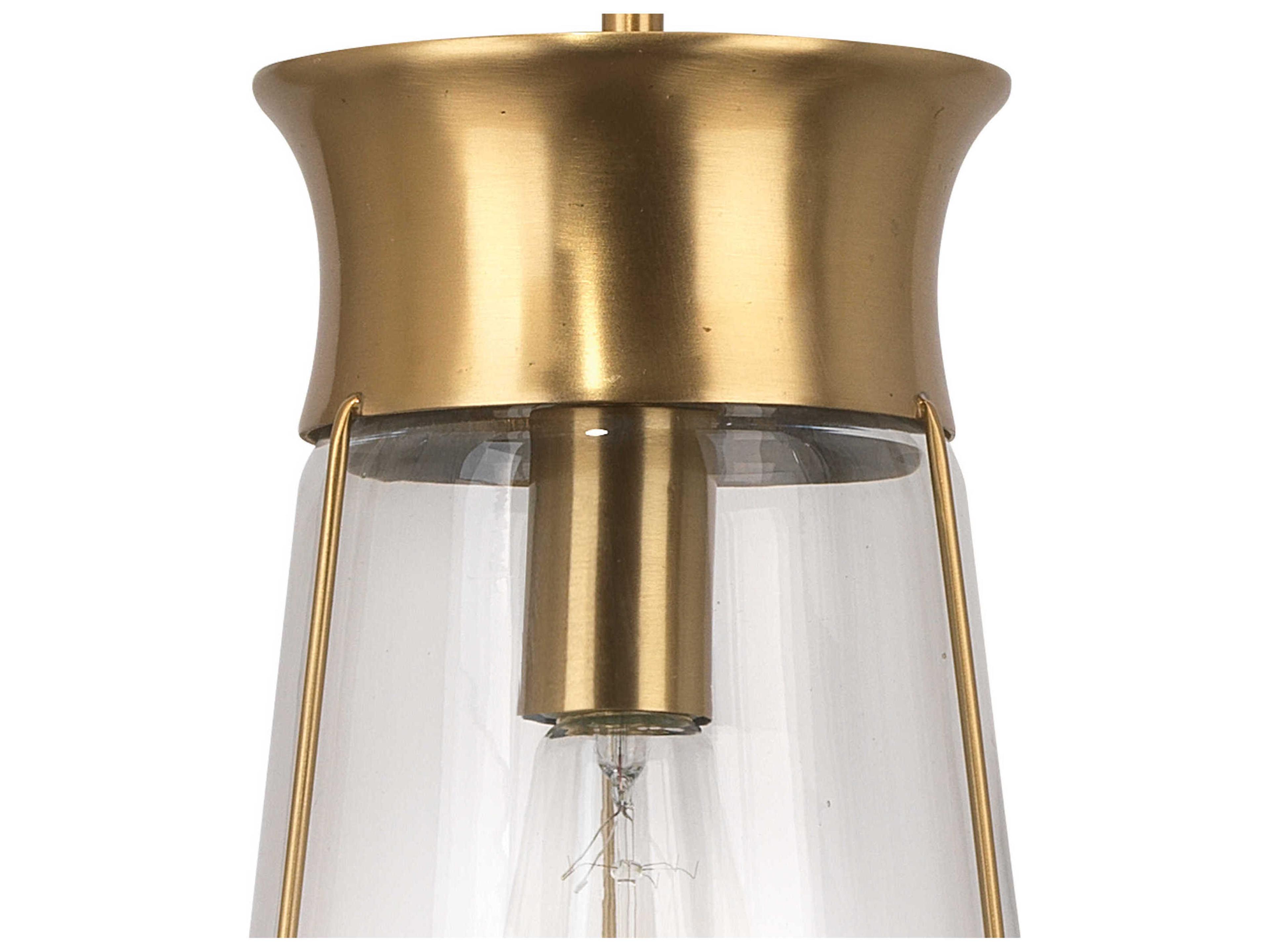 Jamie Young 1-Light Clear Glass Antique Brass Mini Pendant