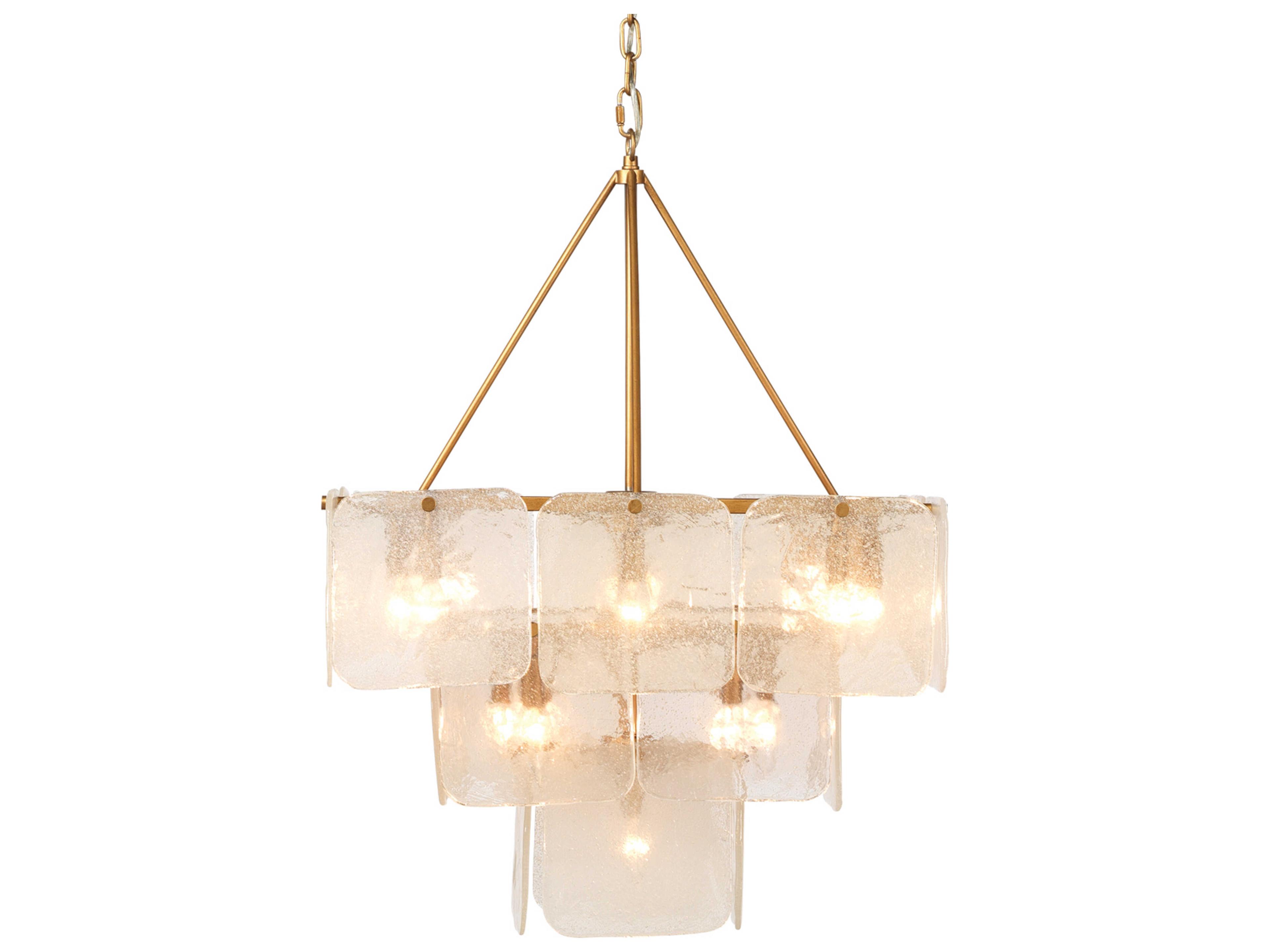 Jamie Young Perignon 24-Light Antique Brass Glass Chandelier