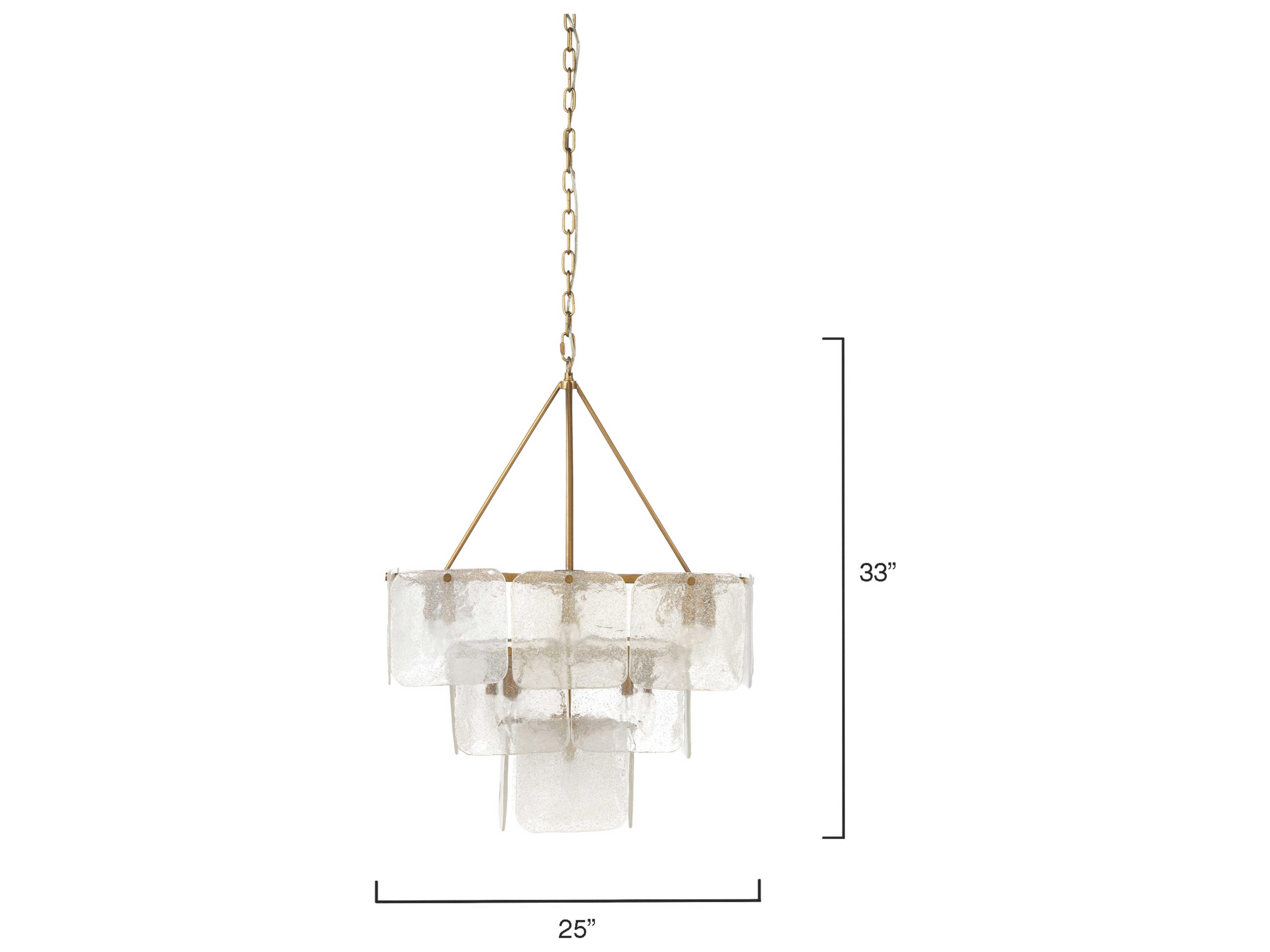 Jamie Young Perignon 24-Light Antique Brass Glass Chandelier