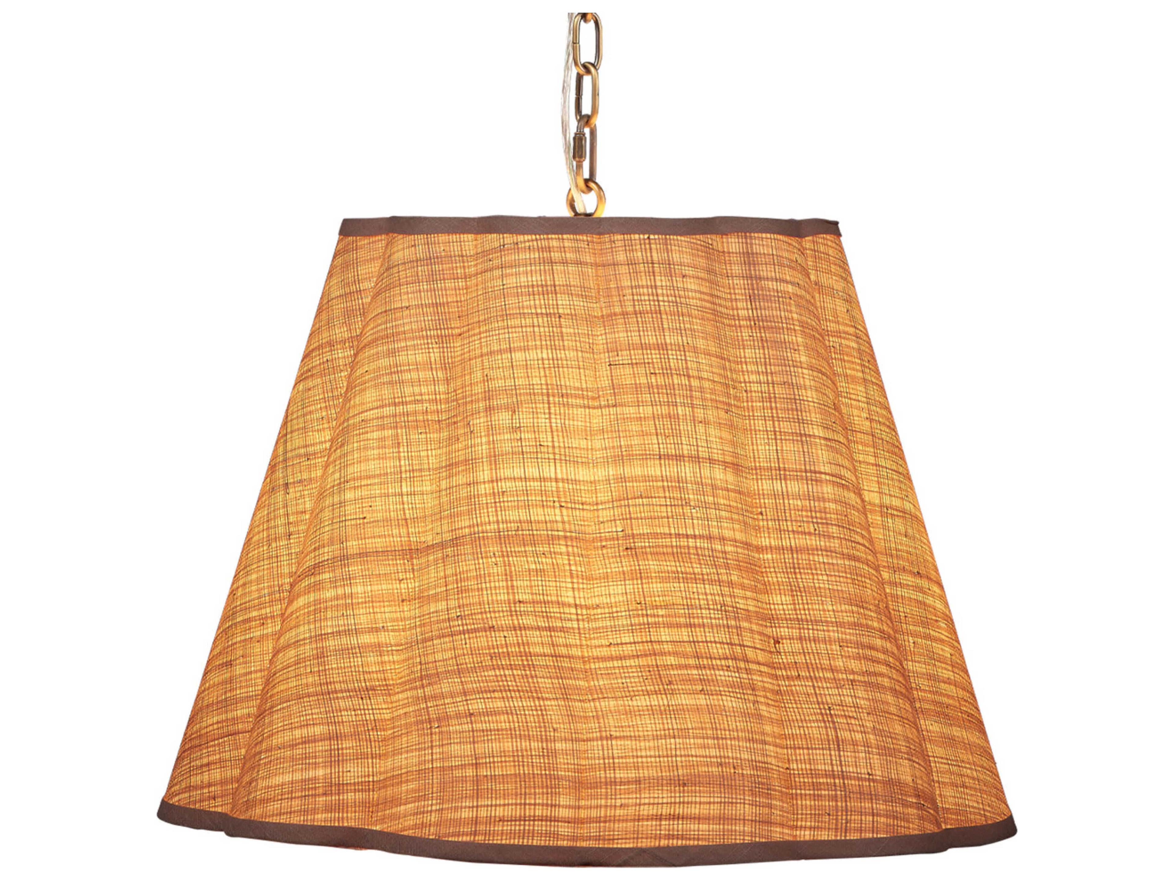 Jamie Young Scalloped 1-Light Natural Brown Drum Pendant