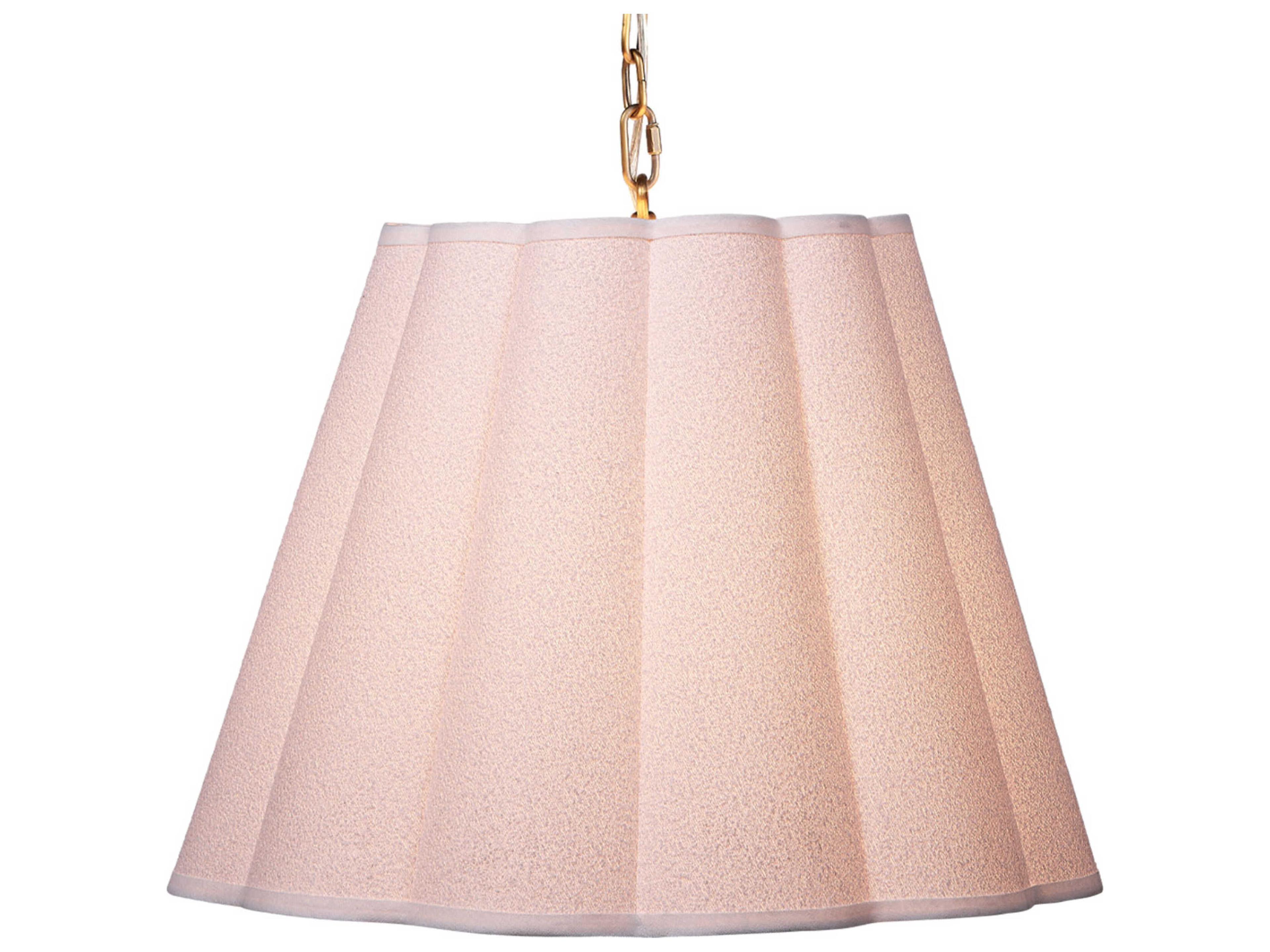 Jamie Young Scalloped 1-Light White Drum Pendant