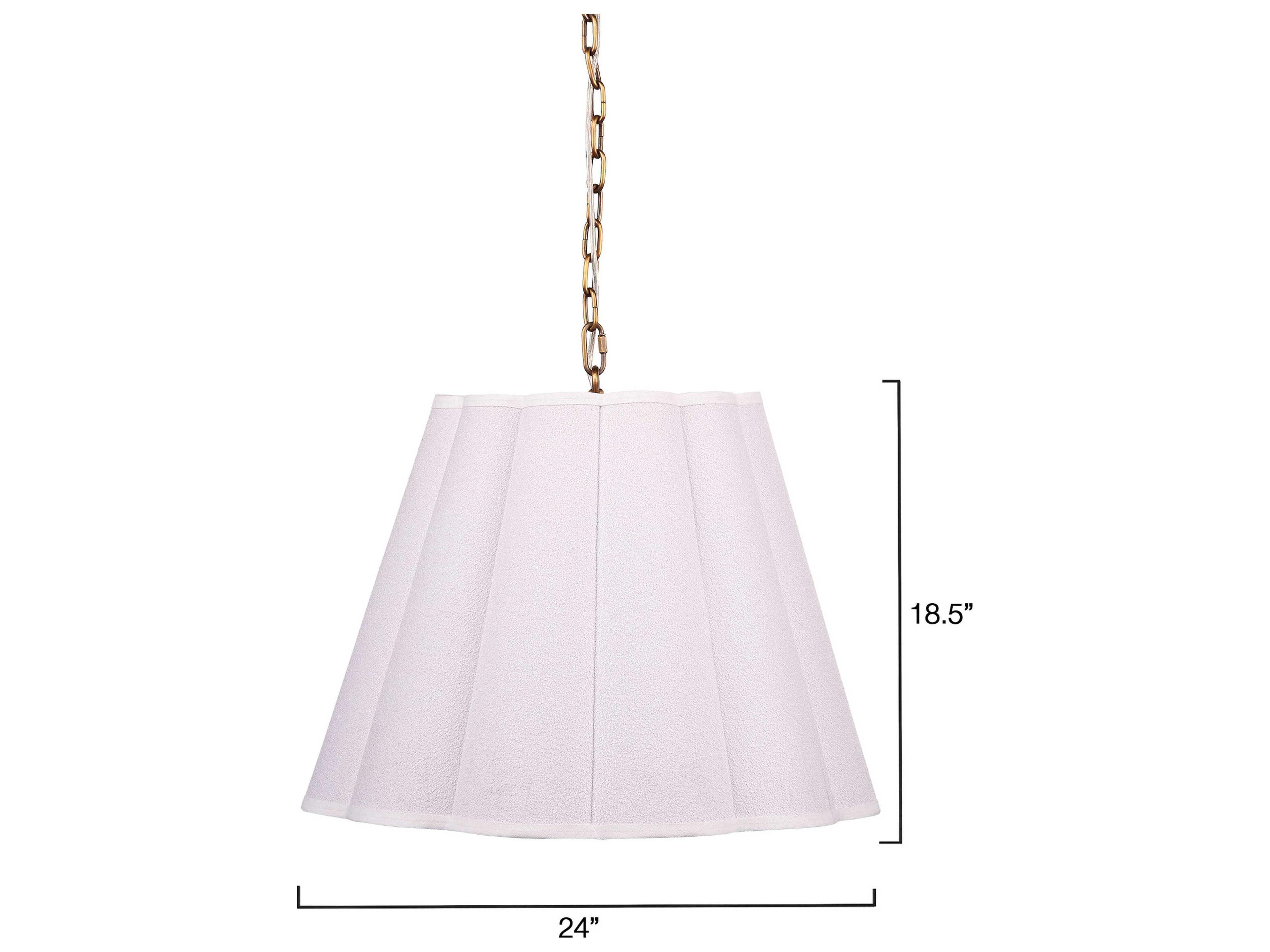 Jamie Young Scalloped 1-Light White Drum Pendant