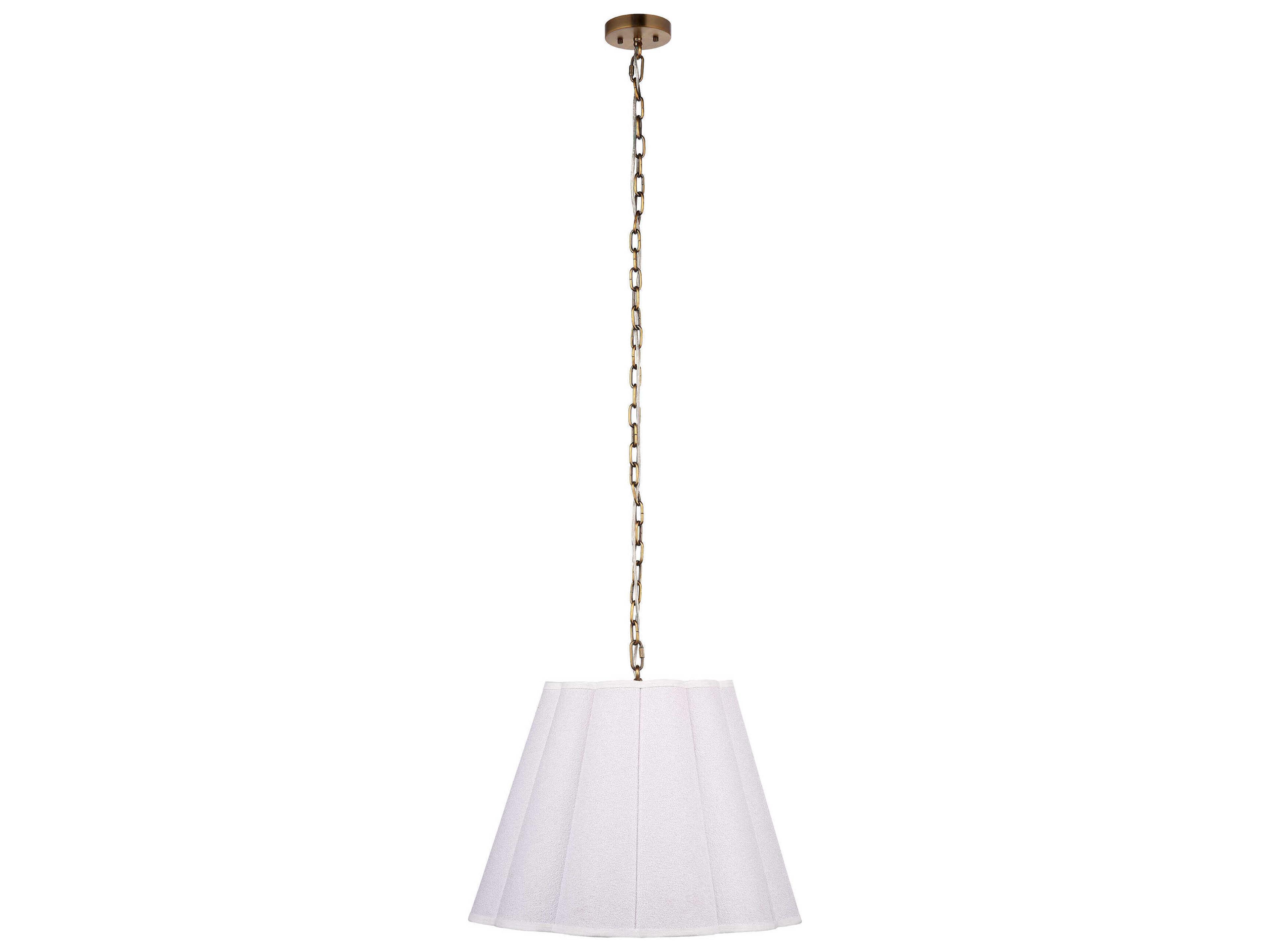 Jamie Young Scalloped 1-Light White Drum Pendant