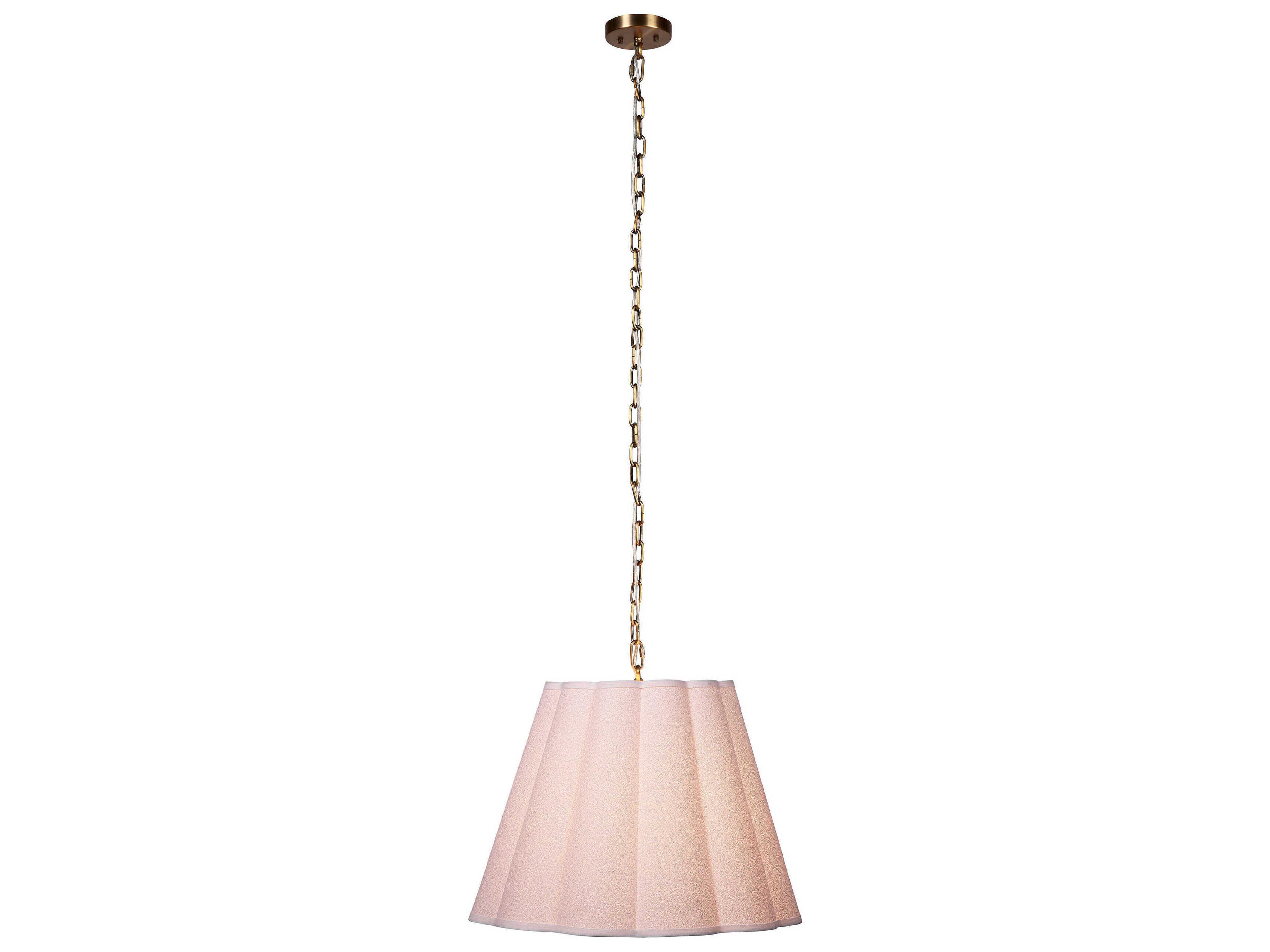 Jamie Young Scalloped 1-Light White Drum Pendant