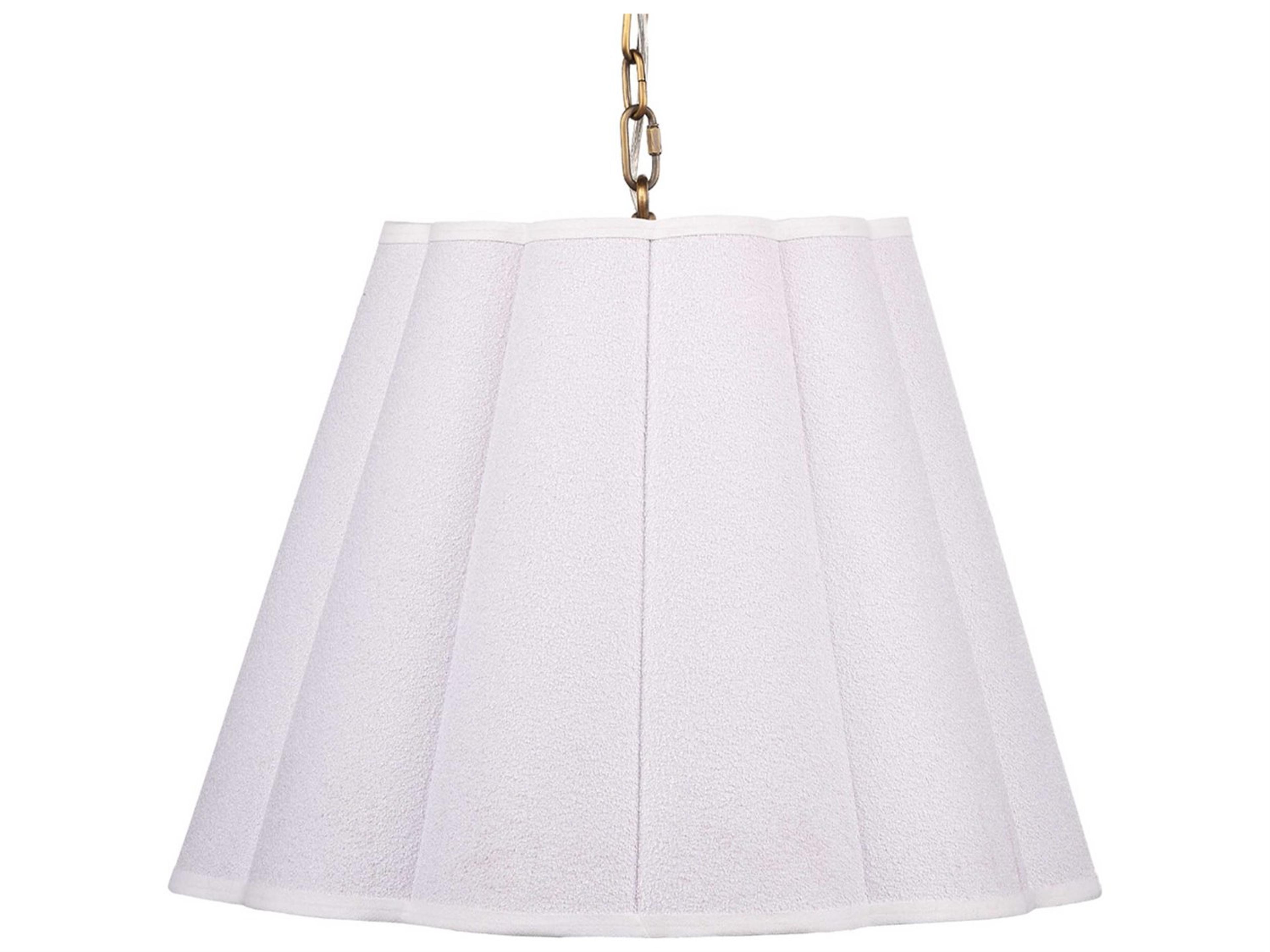 Scalloped 1-Light White Drum Pendant