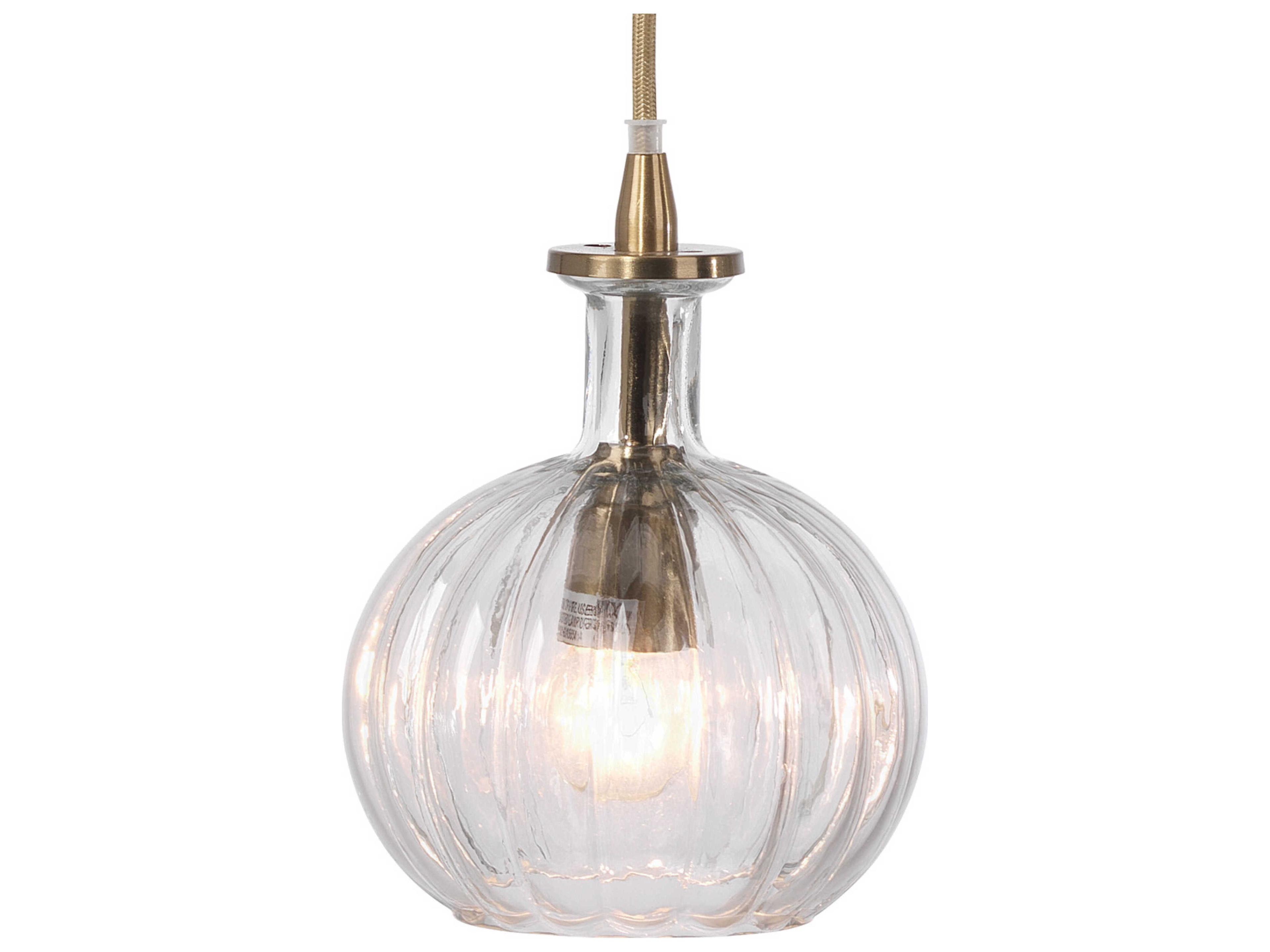 Jamie Young Sophia 1-Light Brass Glass Bowl Mini Pendant