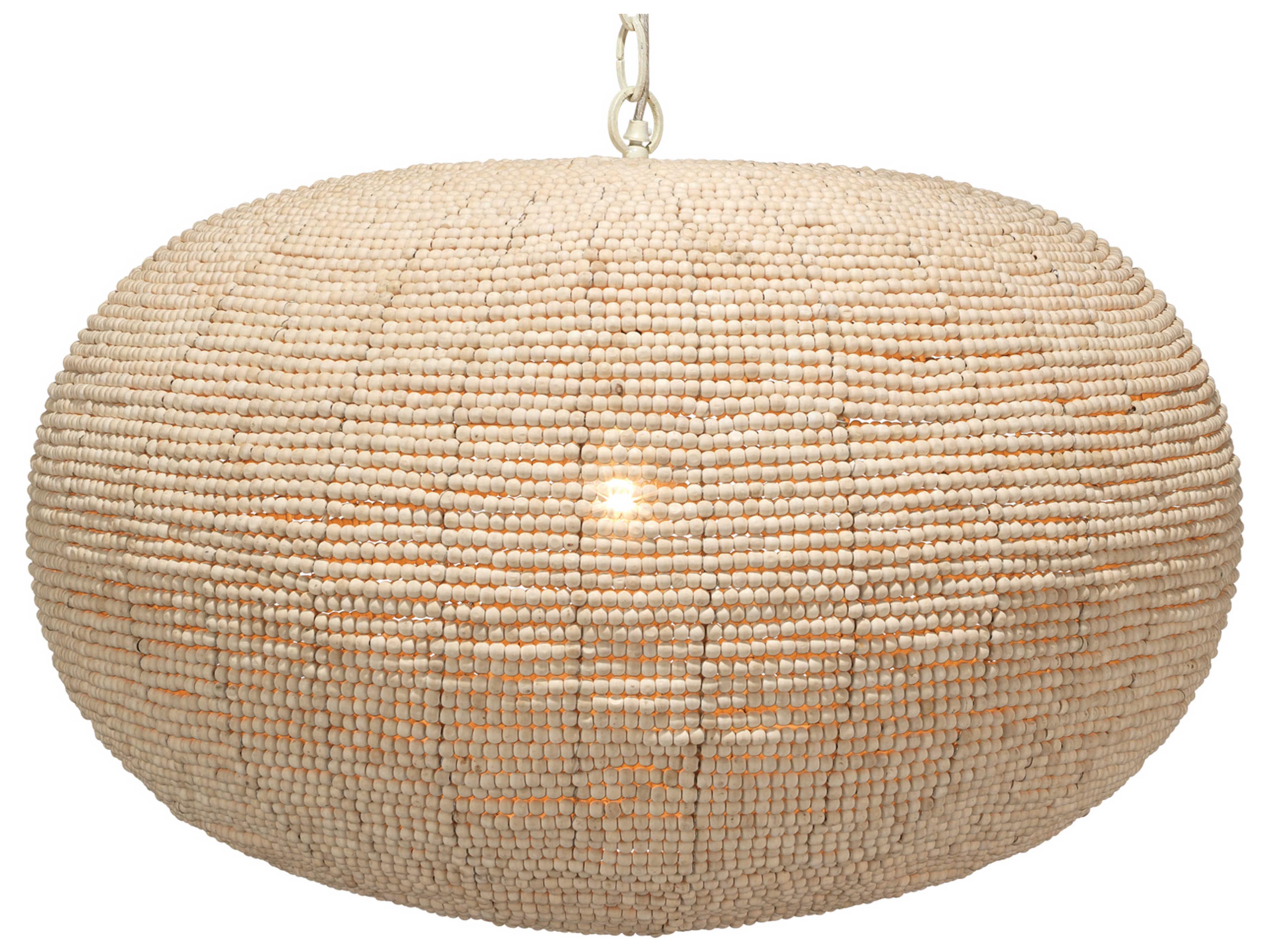 Jamie Young 1-Light Off White Beads Round Pendant