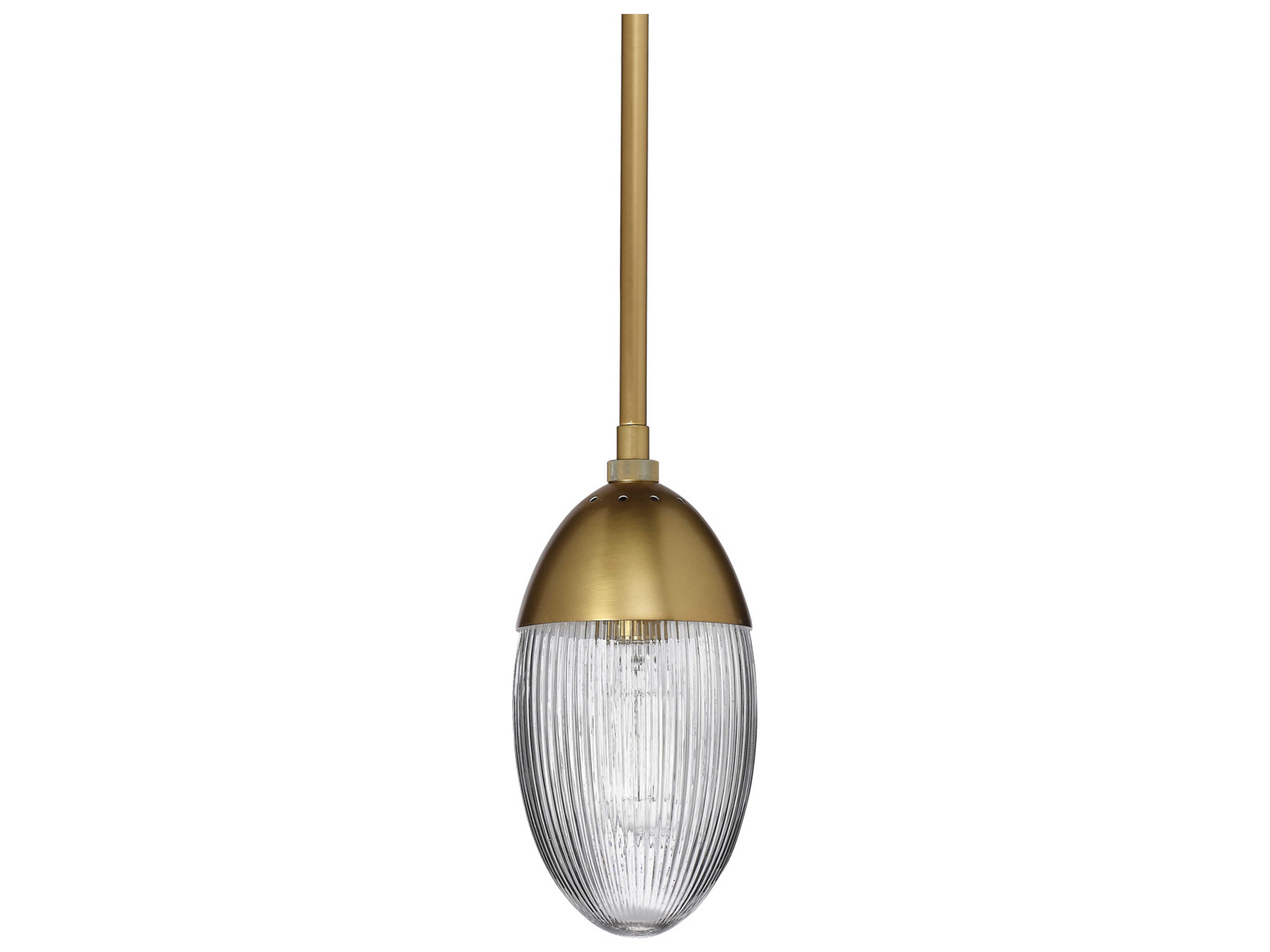 Whitworth 1-Light Polished Brass Glass Mini Pendant