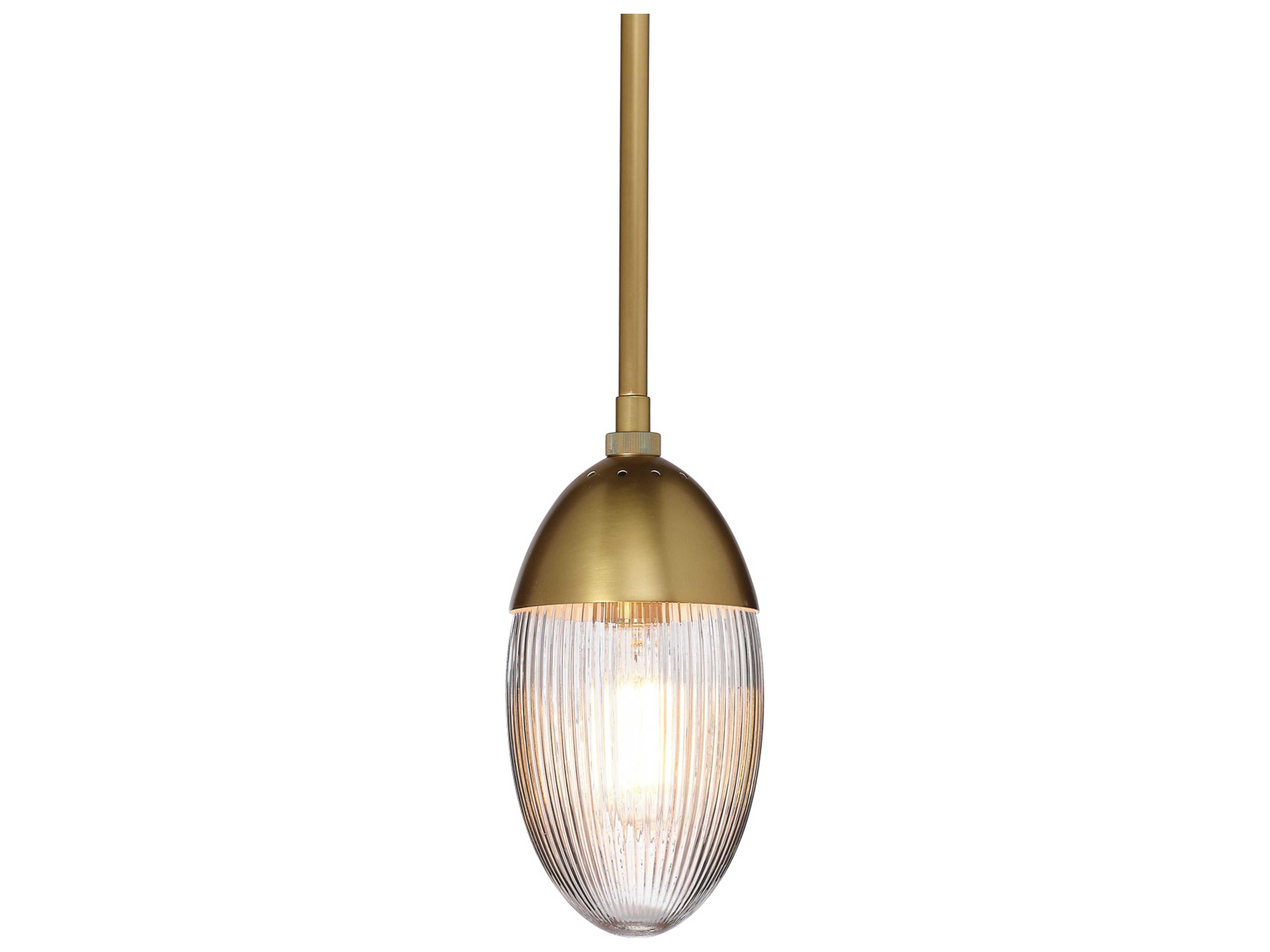 Jamie Young Whitworth 1-Light Polished Brass Glass Mini Pendant