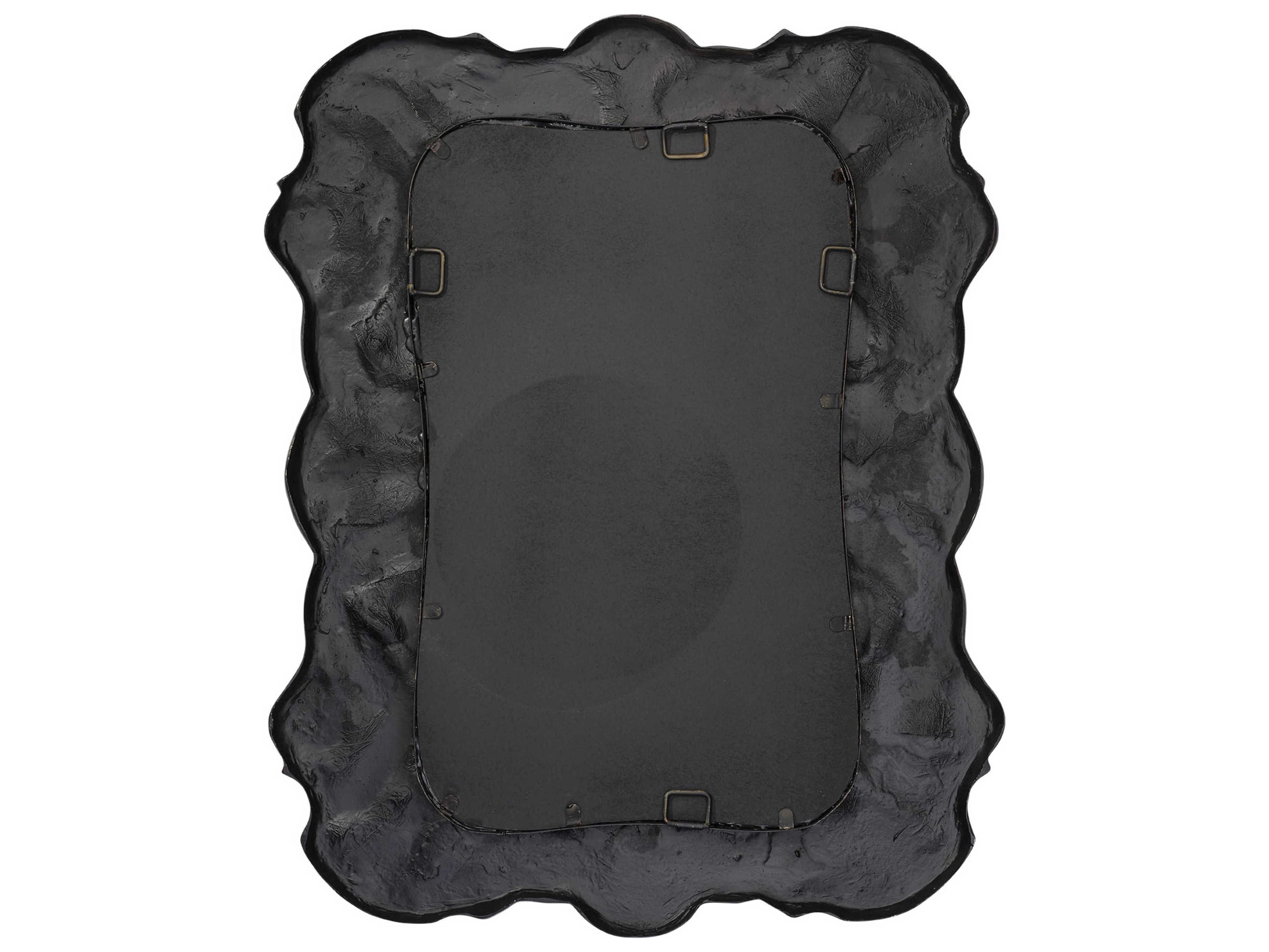 Jamie Young Baroque Satin Black Rectangular Wall Mirror