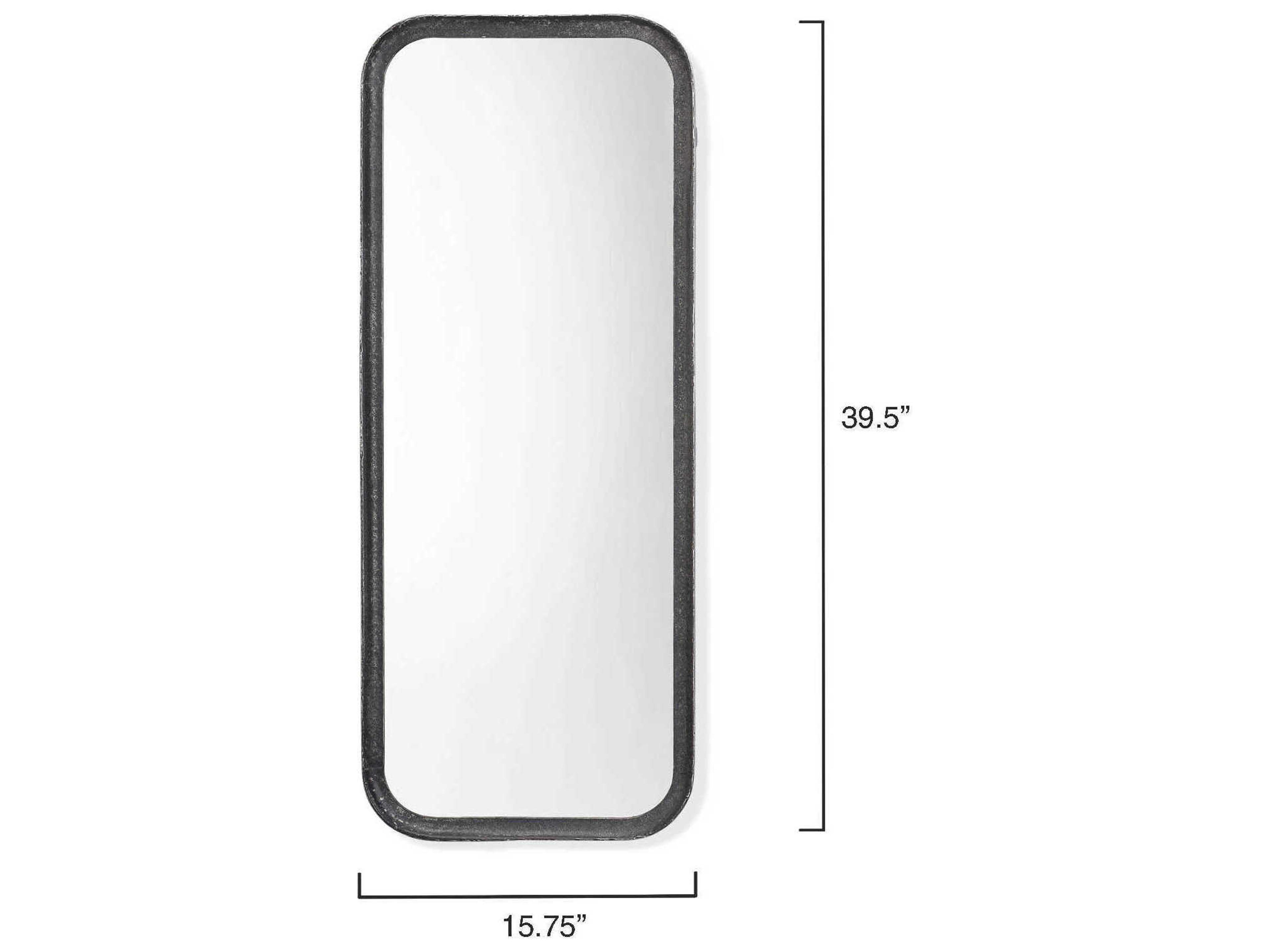 Jamie Young Black Distressed Metal Rectangular Wall Mirror