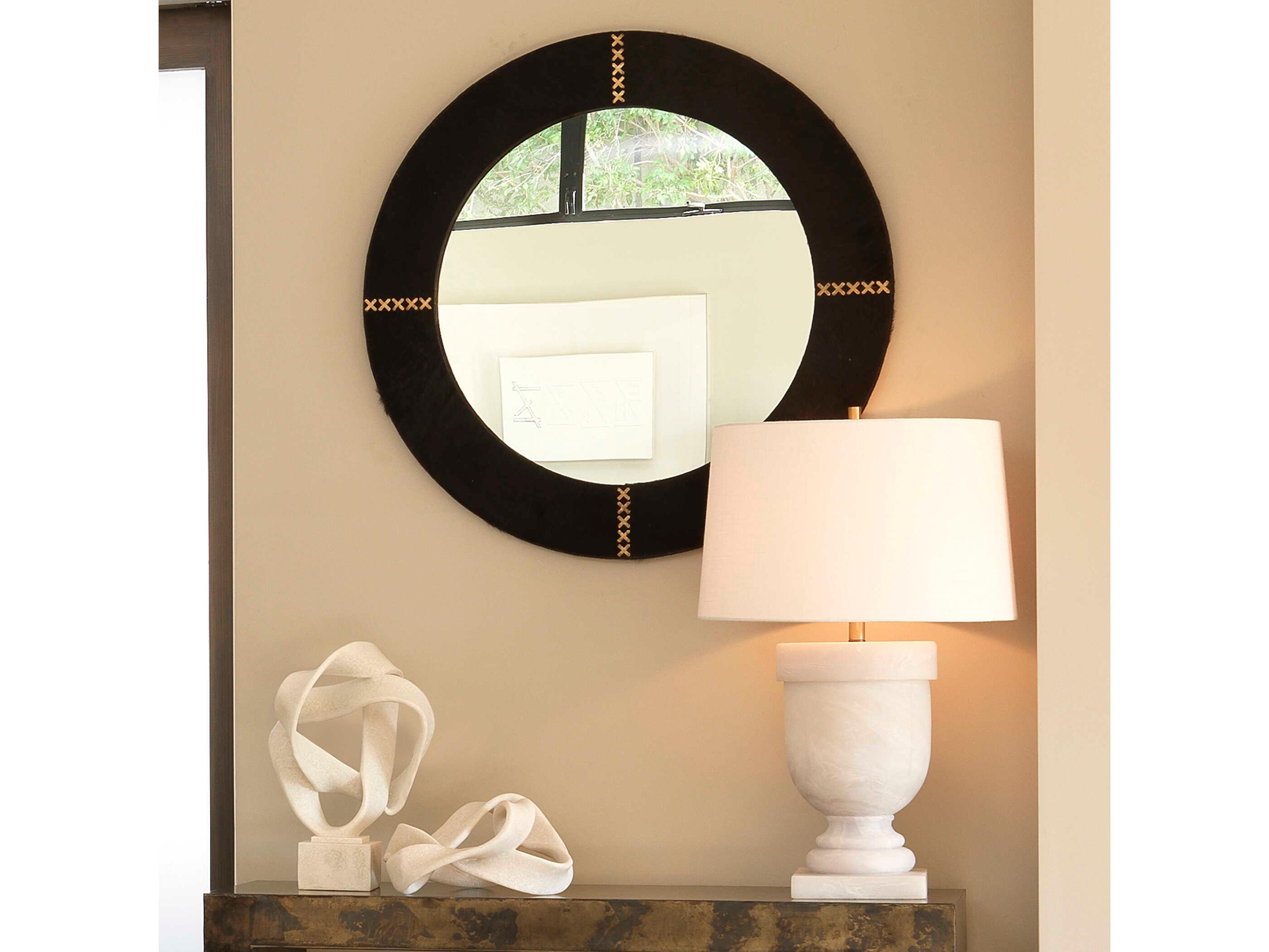 Jamie Young Cross Stitch Round Wall Mirror