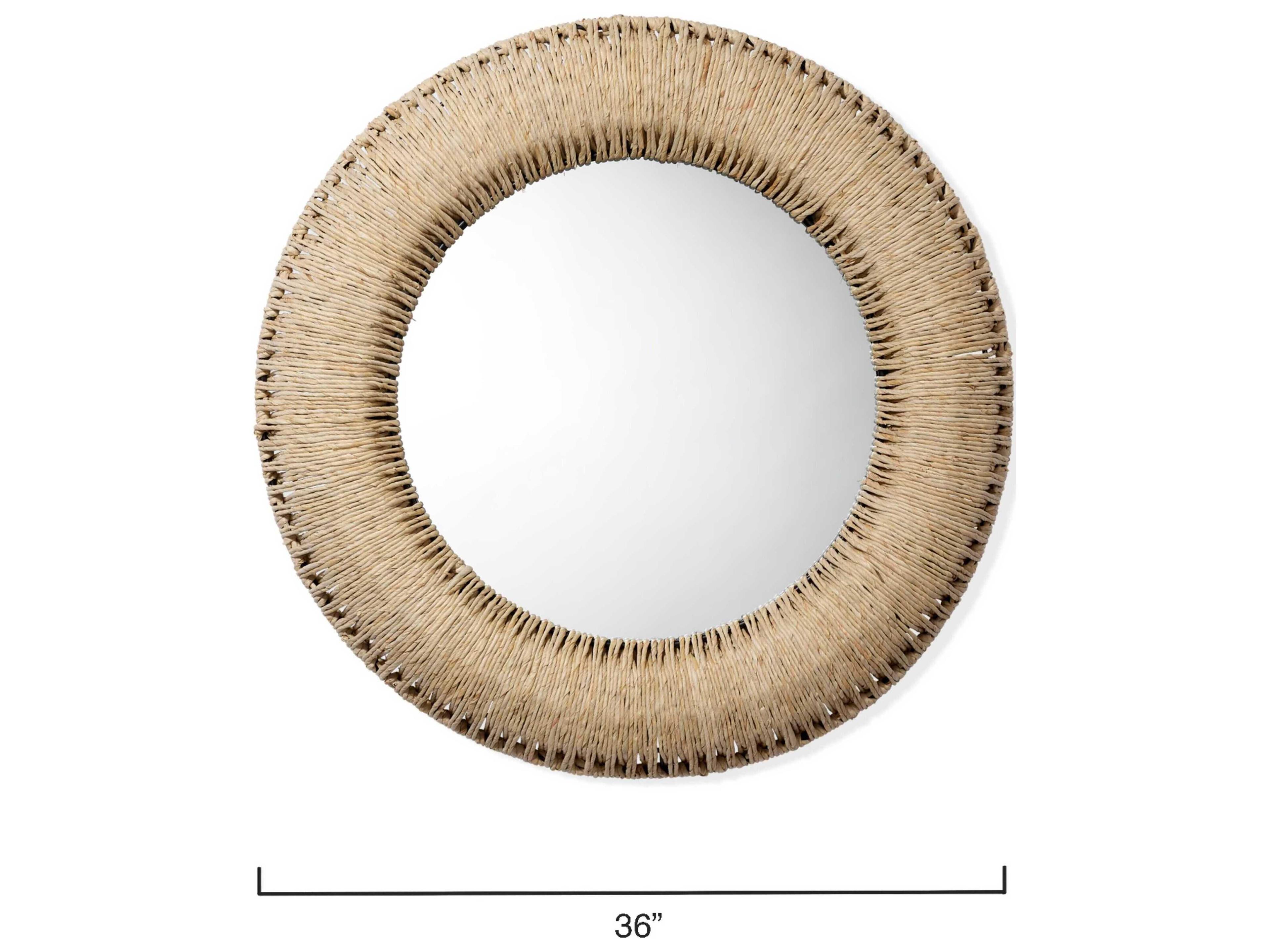 Jamie Young Natural Round Wall Mirror