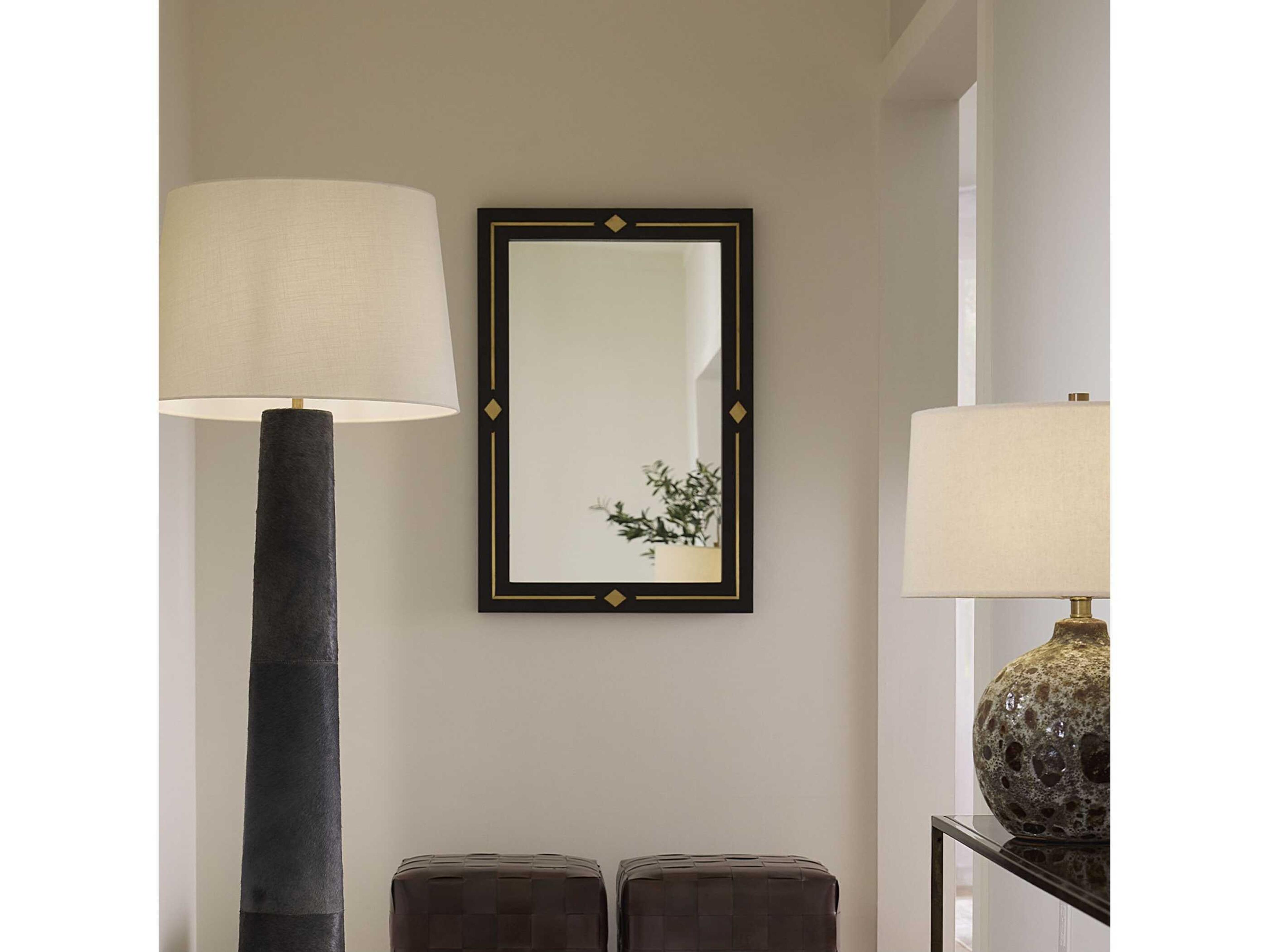 Jamie Young Lloyd Black Wall Mirror Rectangular