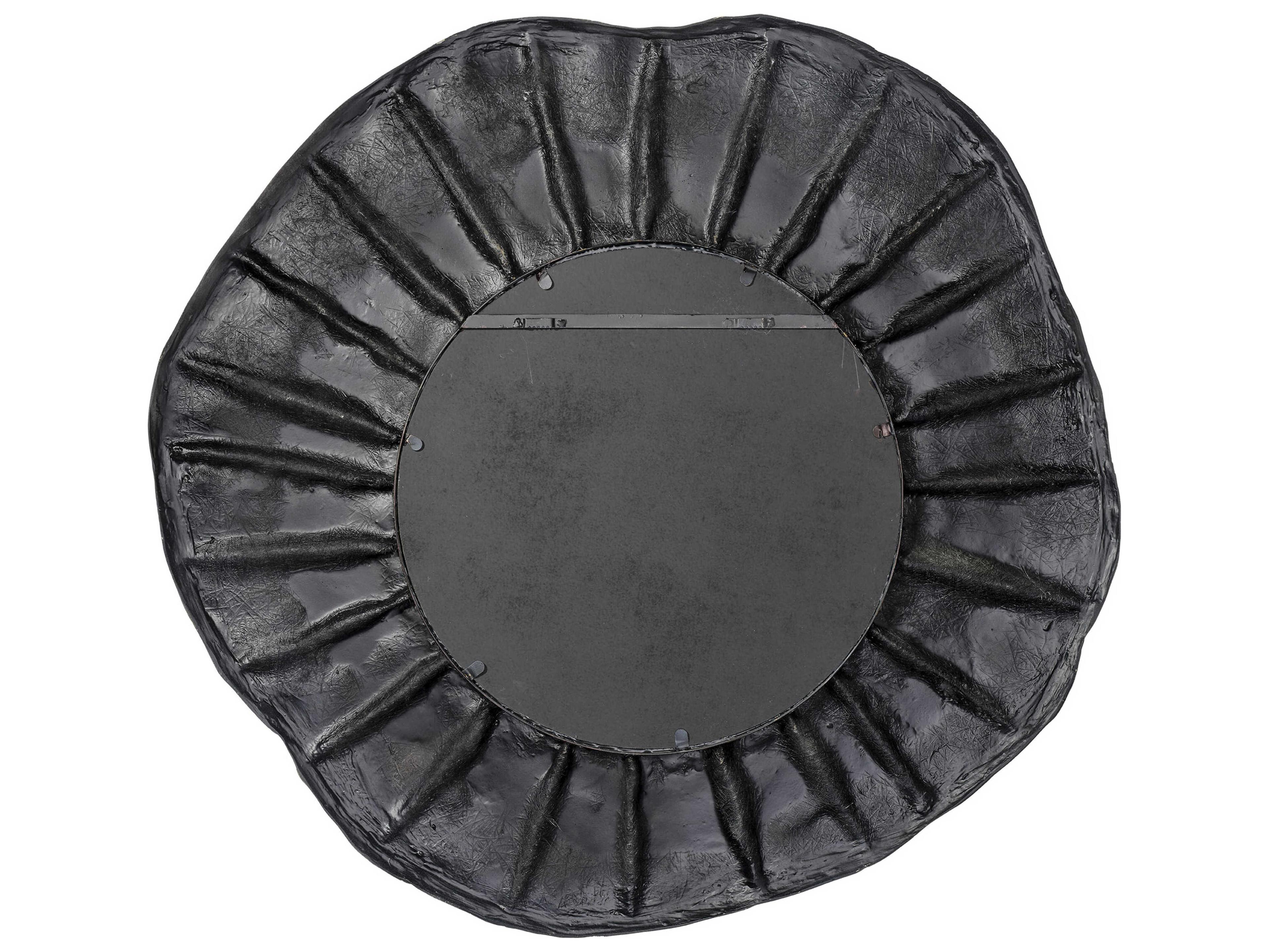 Jamie Young Millstone Matte White Round Wall Mirror