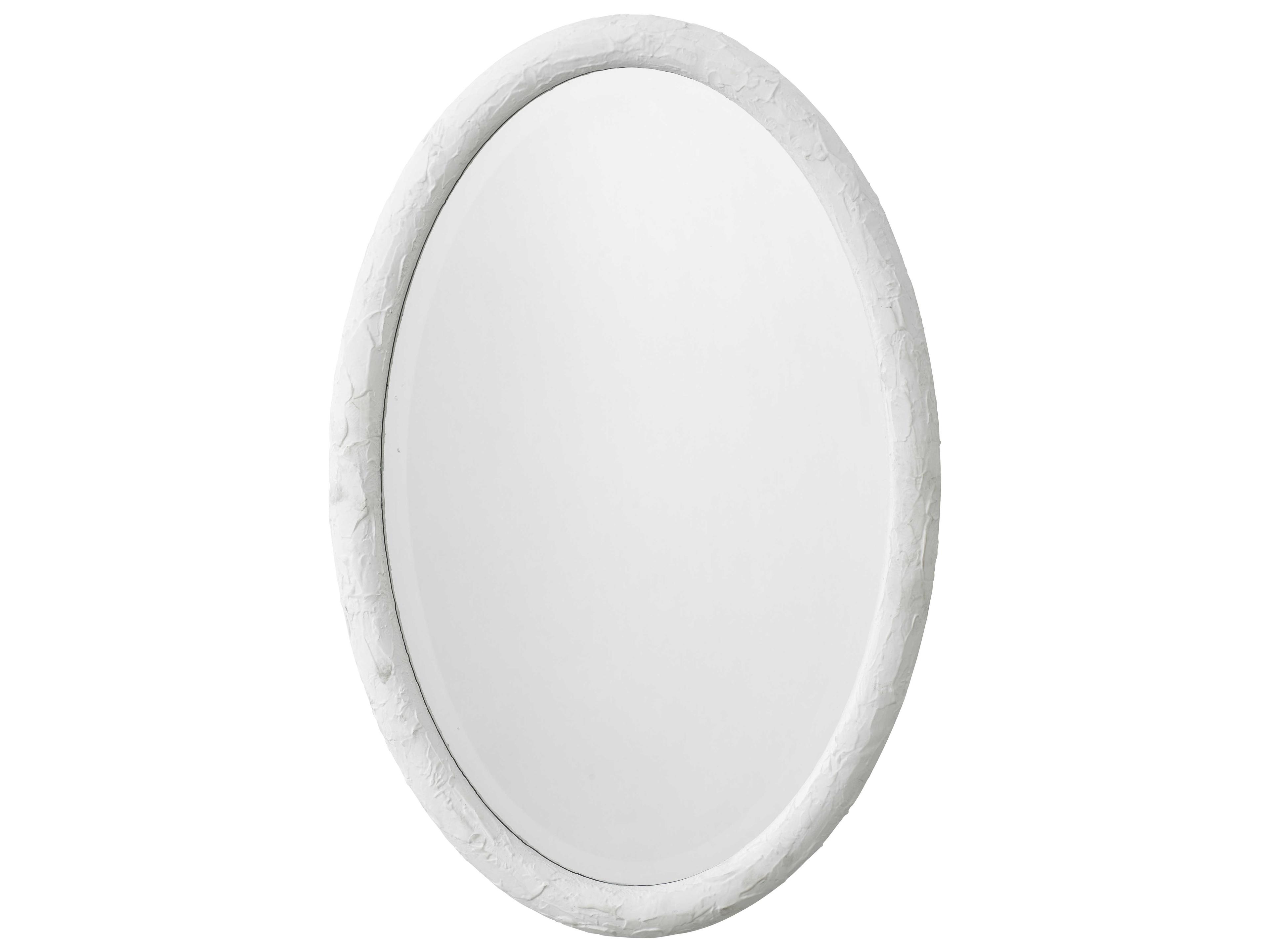 Ovation Textured White Resin Oval Wall Mirror