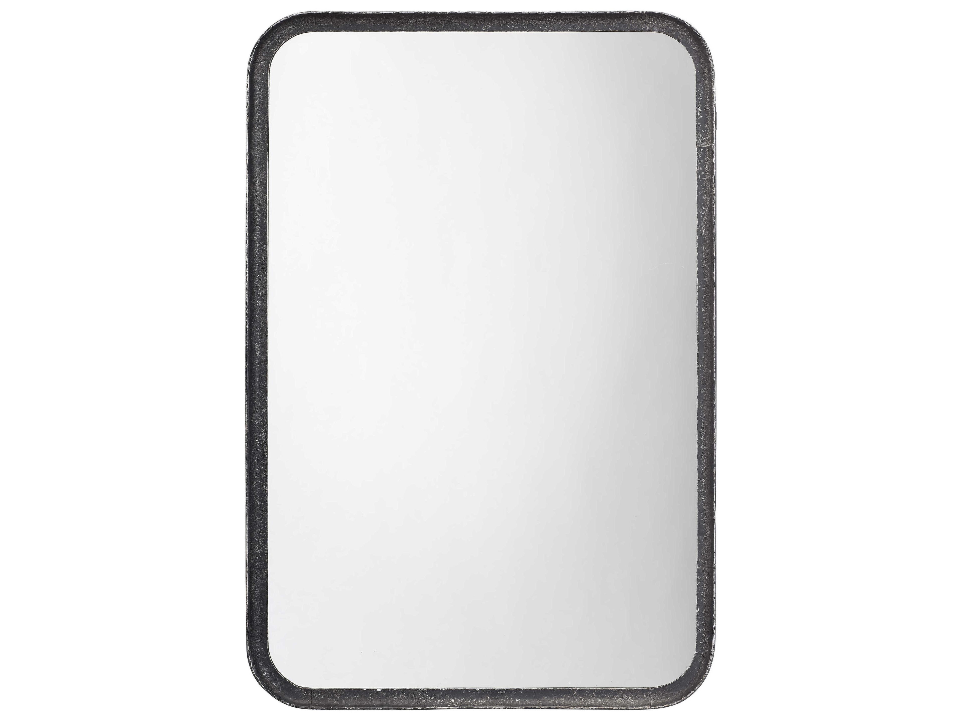 Jamie Young Black Distressed Metal Rectangular Wall Mirror