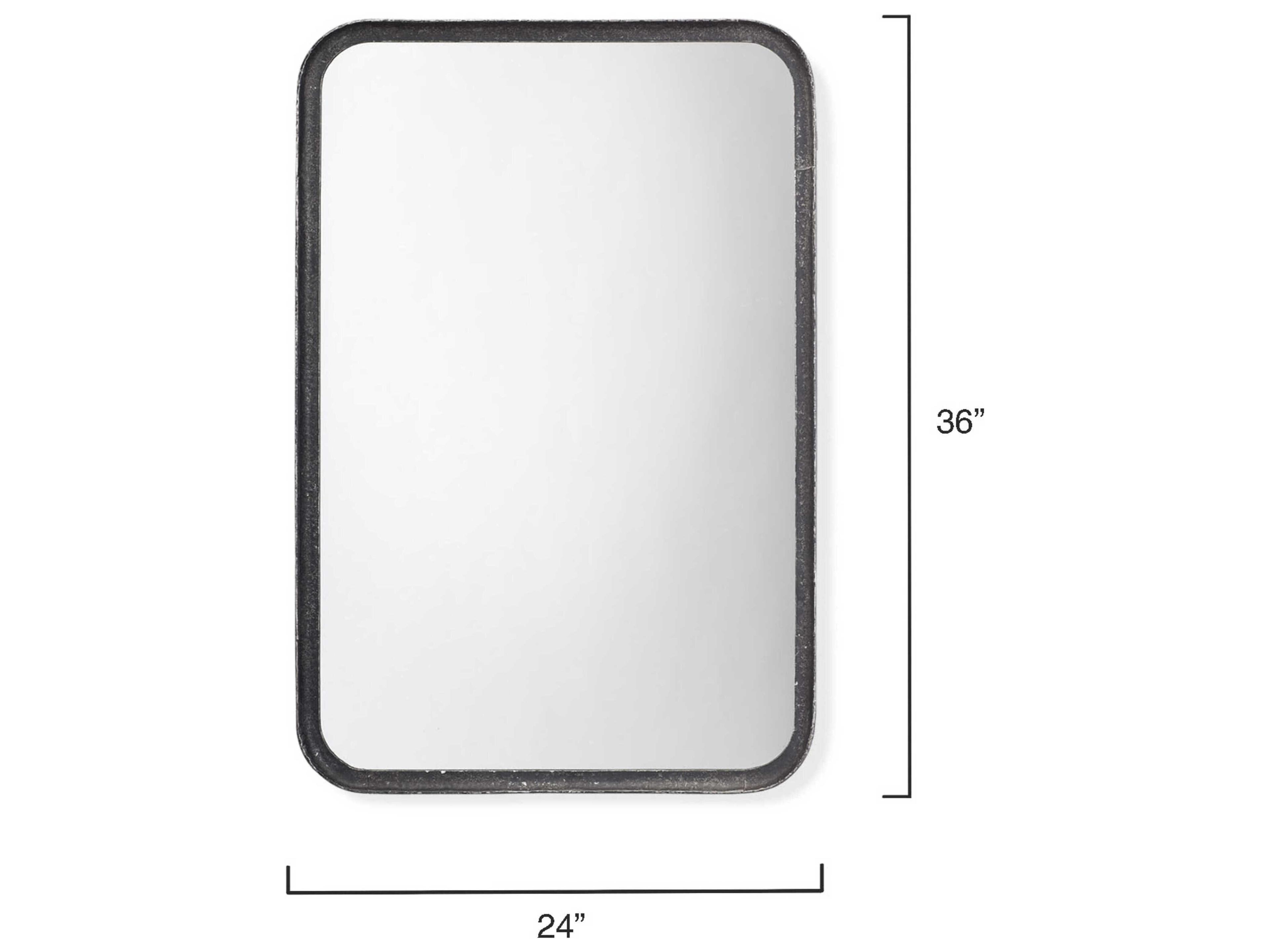 Jamie Young Black Distressed Metal Rectangular Wall Mirror