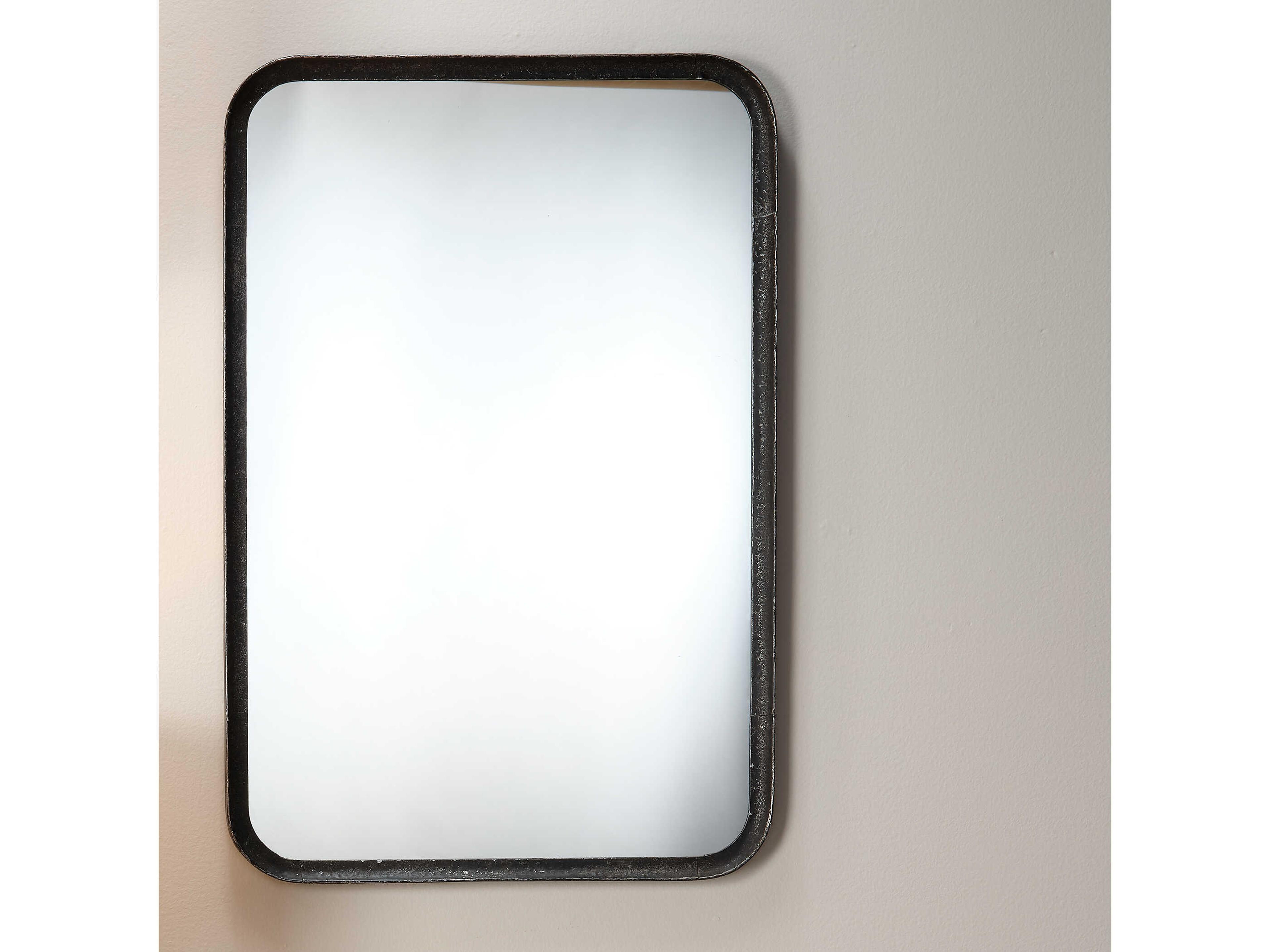 Jamie Young Black Distressed Metal Rectangular Wall Mirror