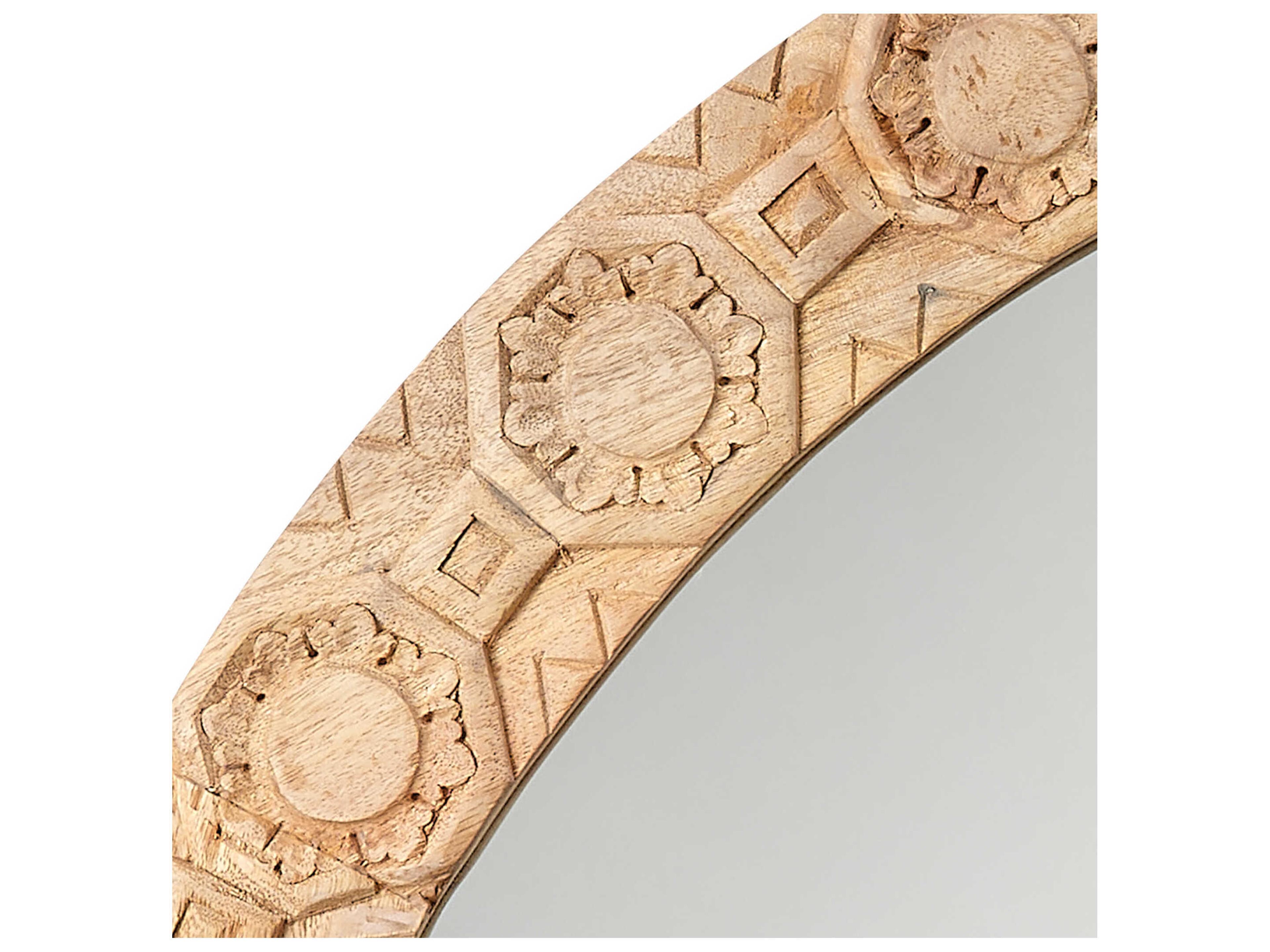 Jamie Young Relief Natural Round Wall Mirror