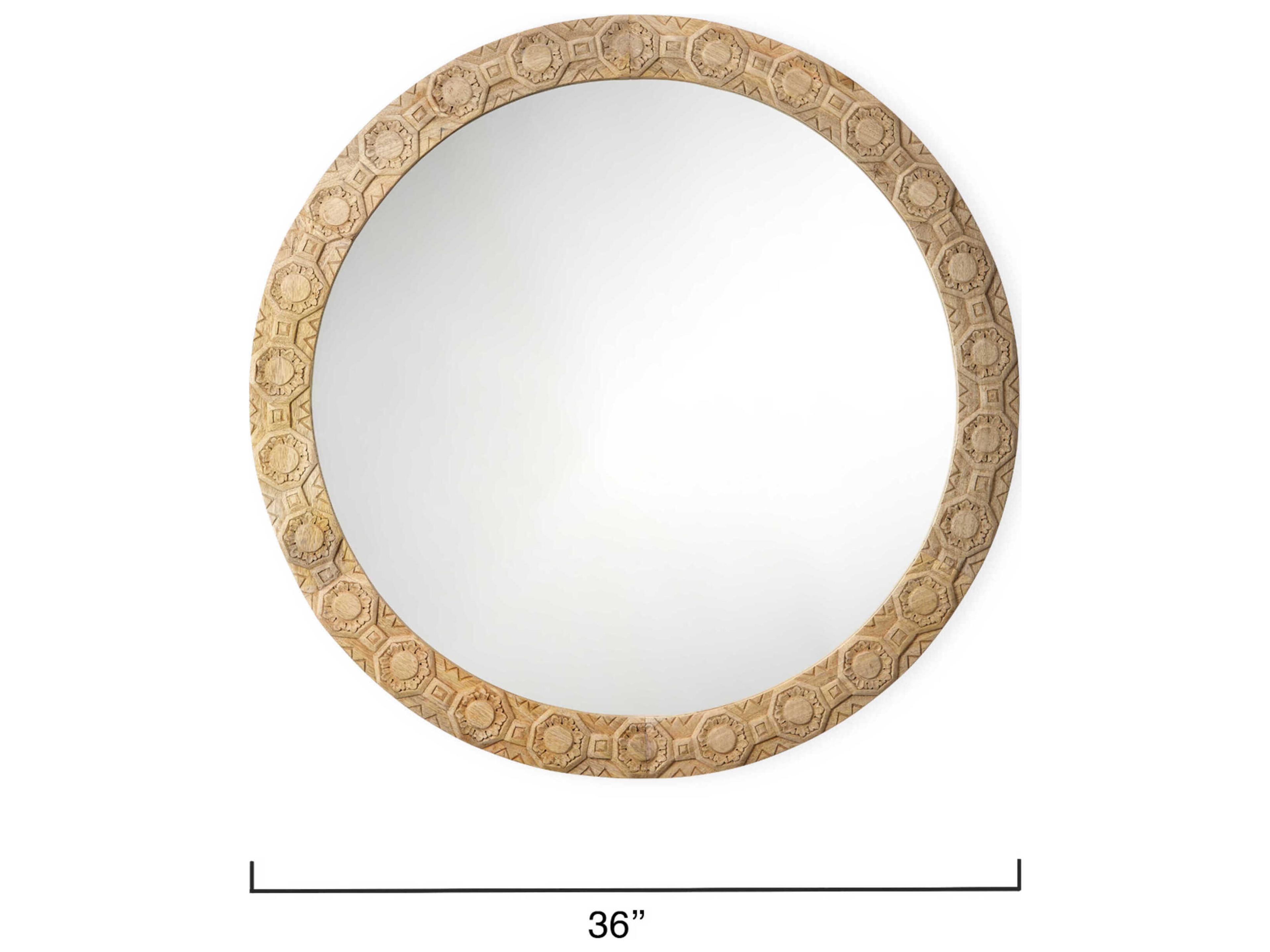 Jamie Young Relief Natural Round Wall Mirror