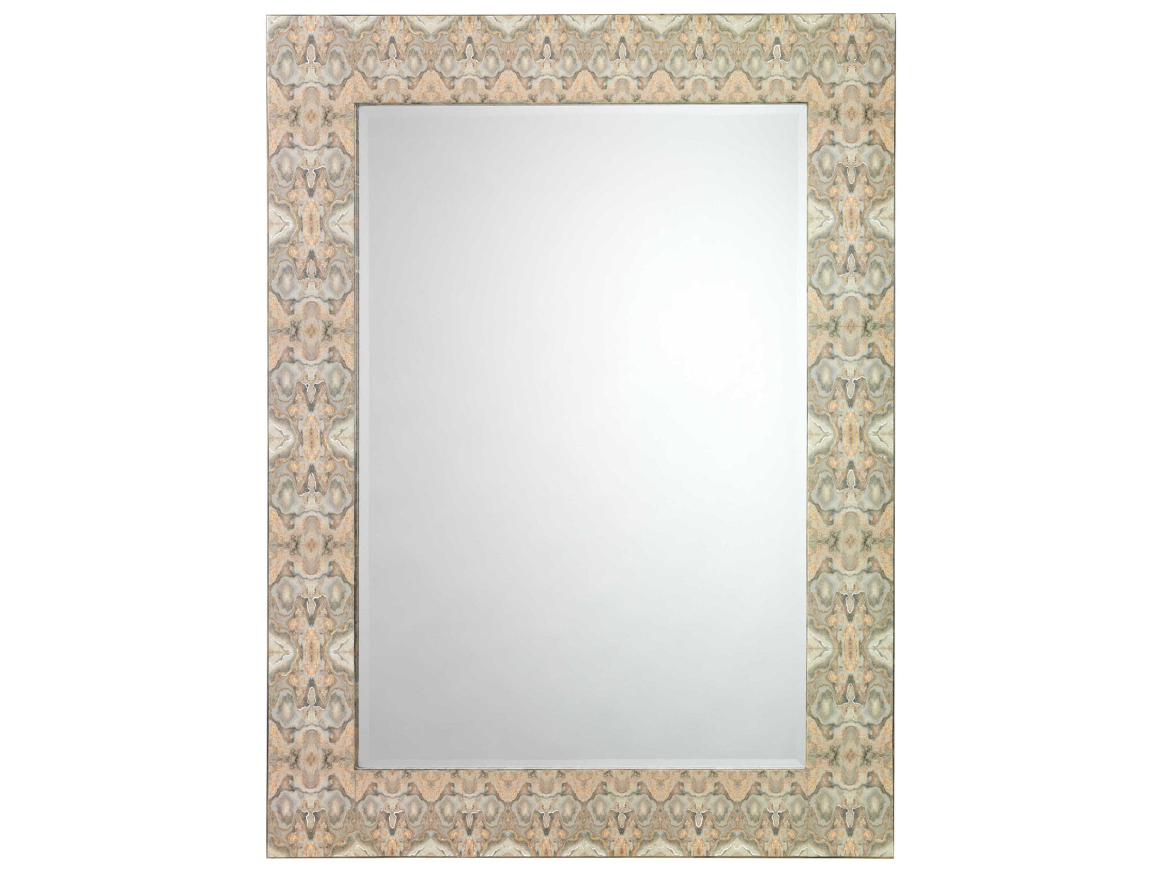 Grey / Cream Lacquer Rectangular Wall Mirror