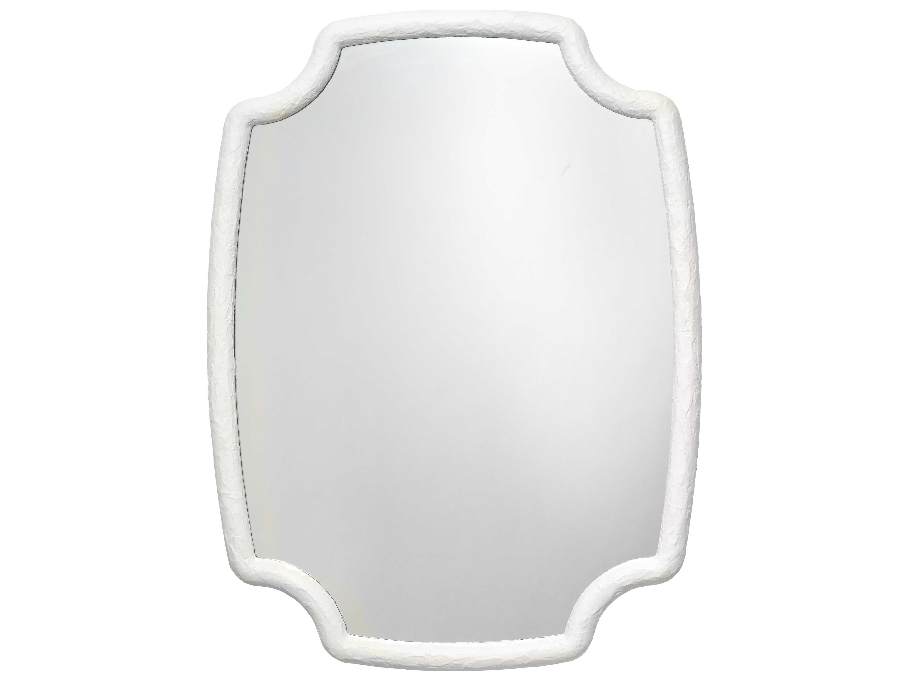 Selene Quatrefoil Wall Mirror in Textured White Resin
